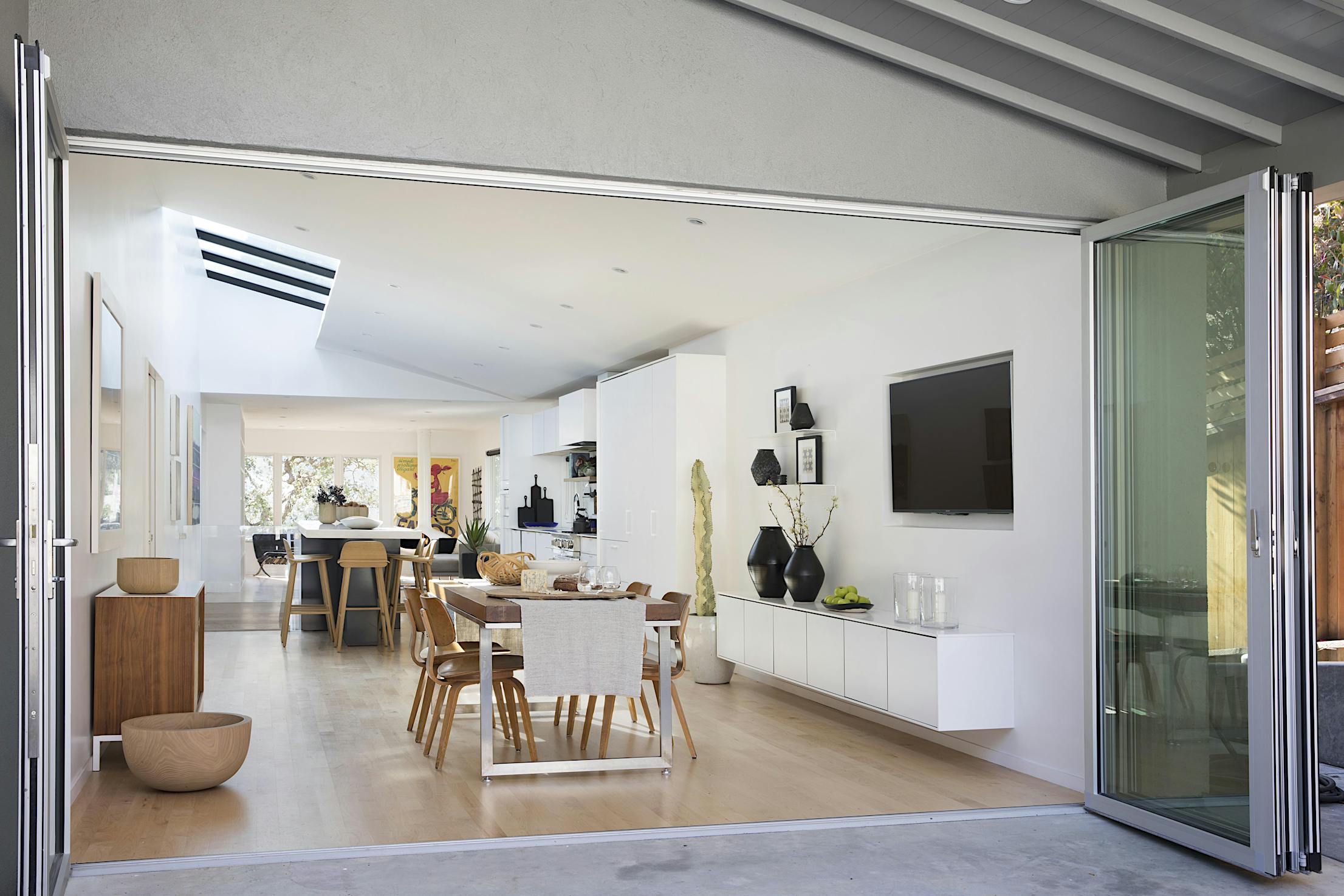 remodel with floor supported folding door