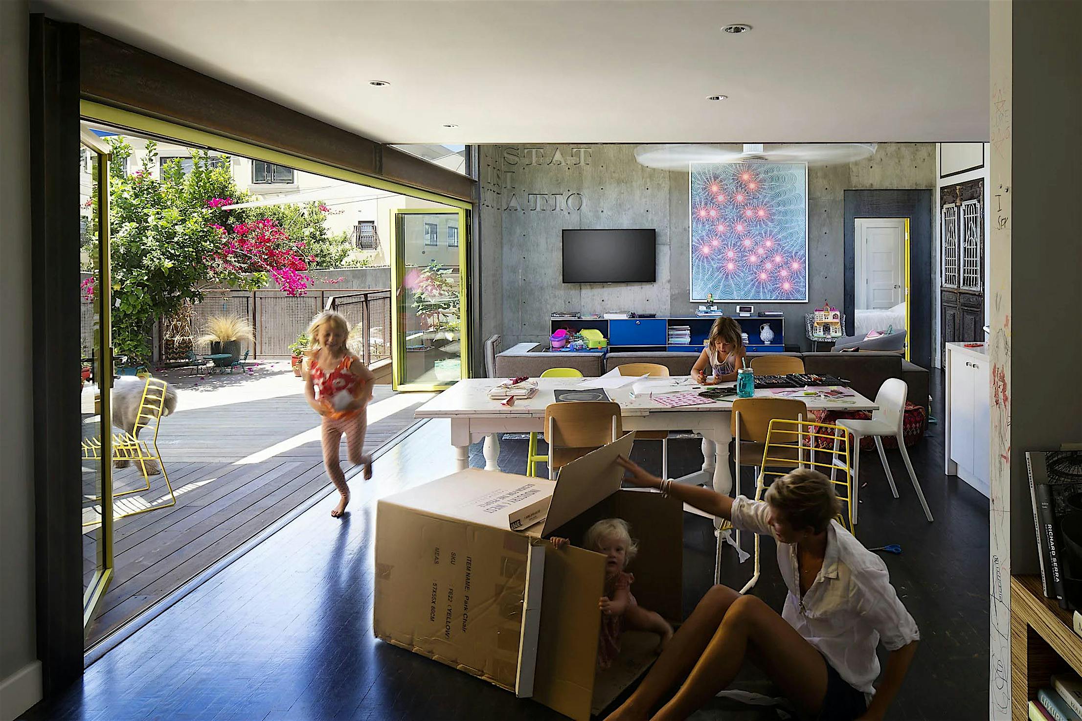 how to build a house out of a box with open patio door