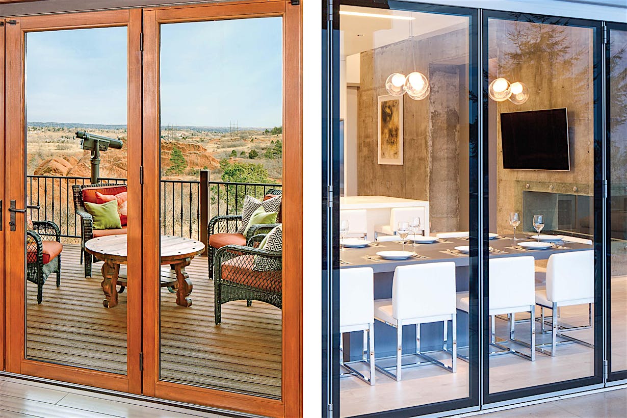 wood framed vs. aluminum framed opening glass walls