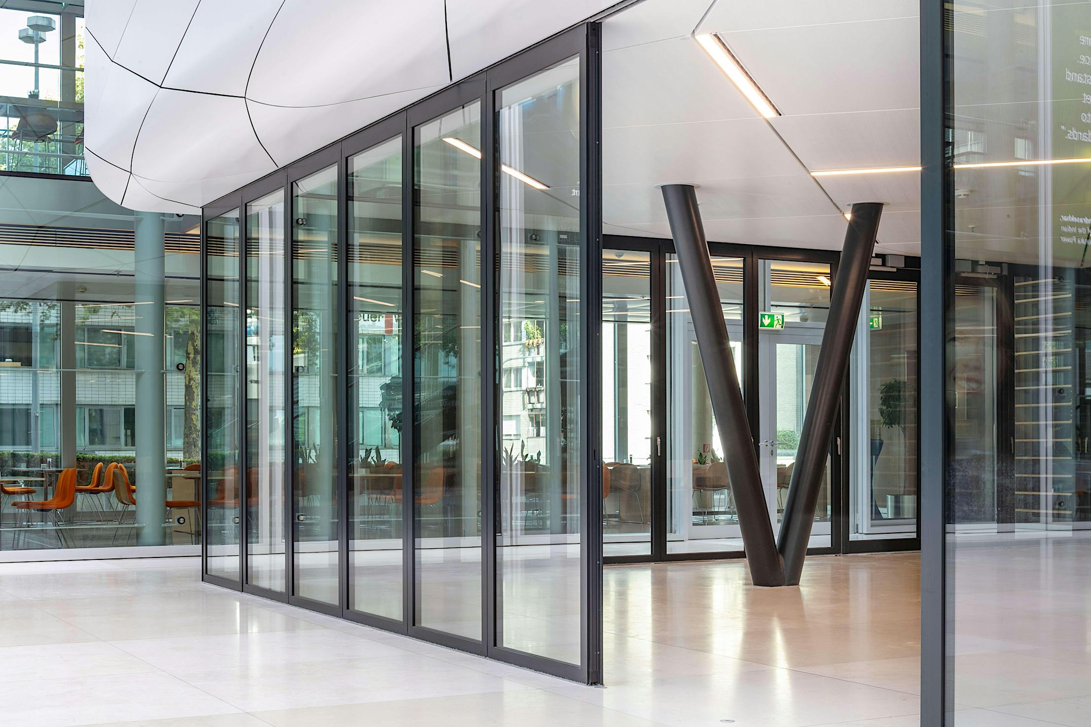 NanaWall HSW System stacking glass door with no floor track required