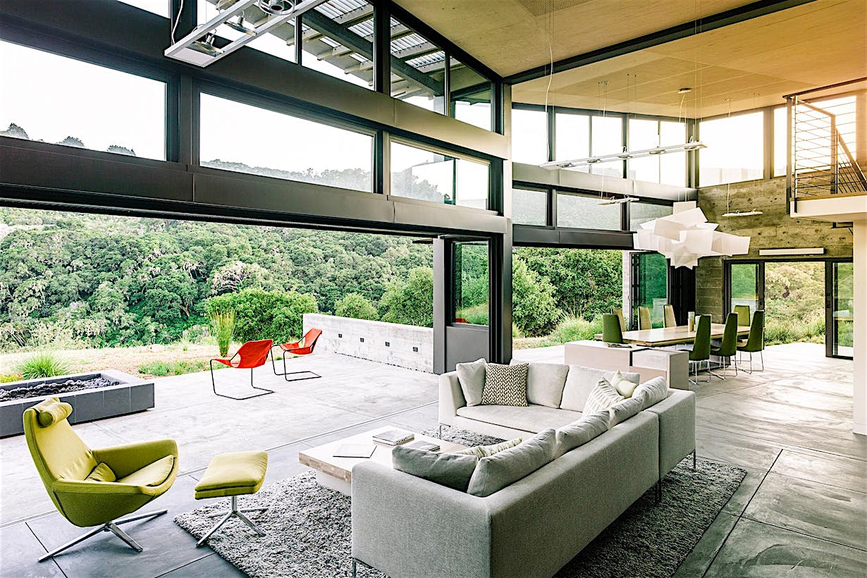 design inspiration in this serene home in Carmel California with folding glass walls