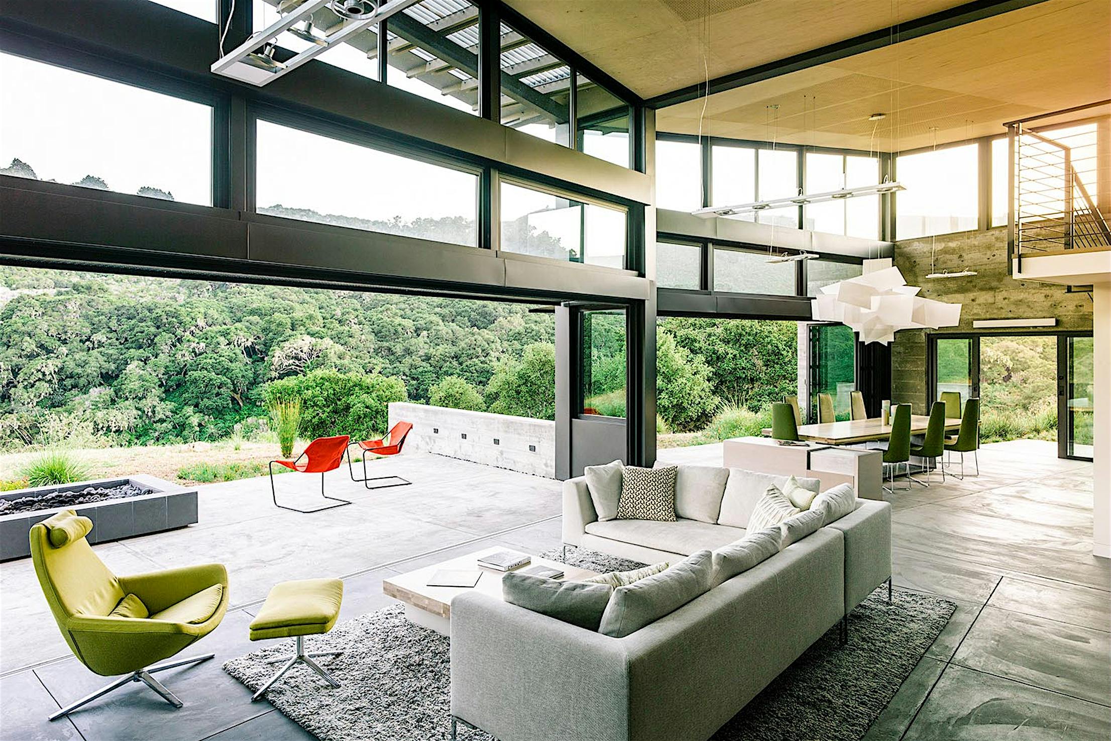 design inspiration in this serene home in Carmel California with folding glass walls