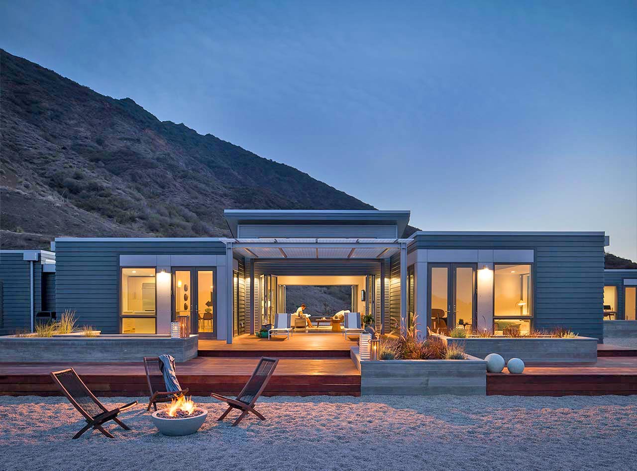 health and wellness with large opening glass walls to create breezeway