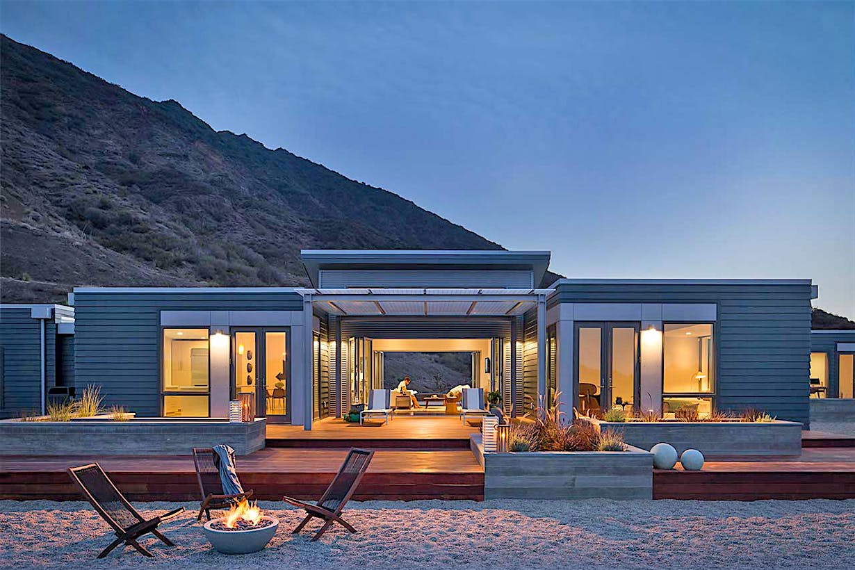health and wellness with large opening glass walls to create breezeway