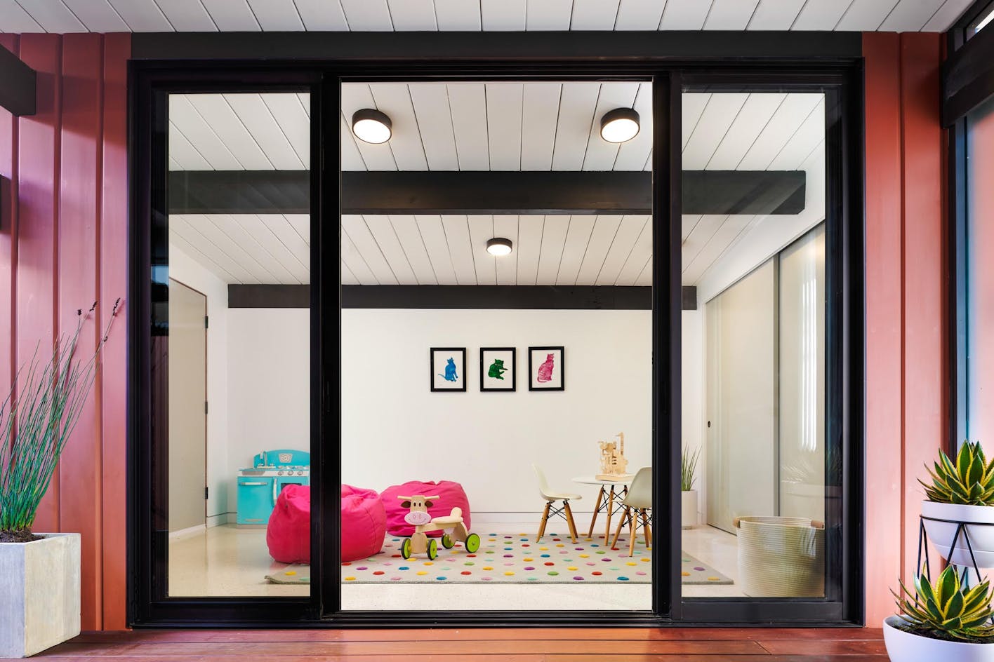 playroom addition in courtyard