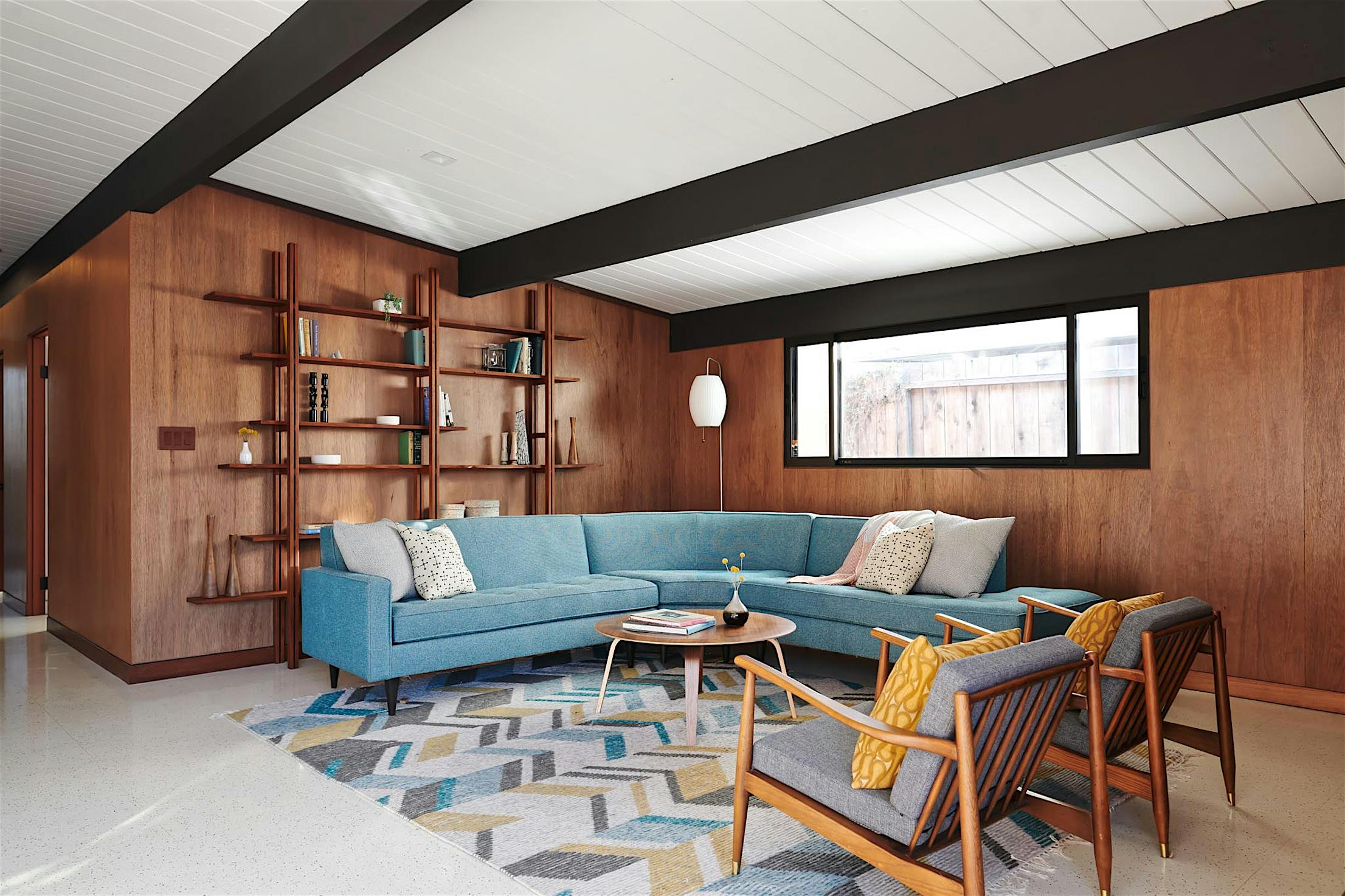 interior of mid-century modern Eichler home remodel