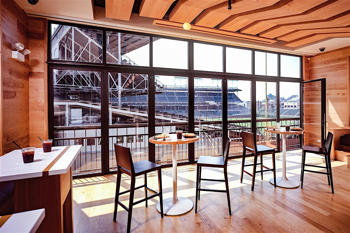NanaWall SL70 closed with full view of wrigley field