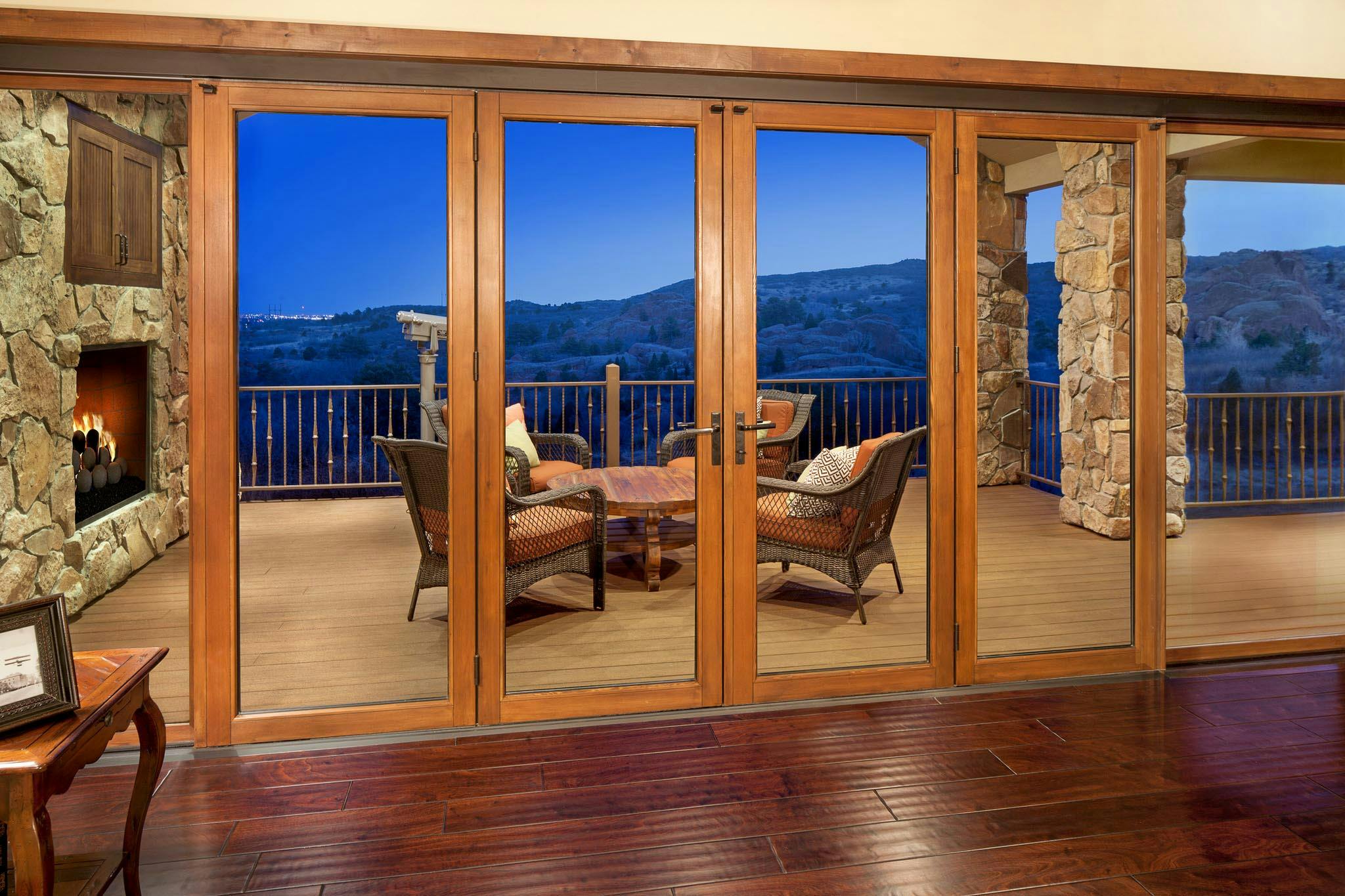 wood opening glass wall system