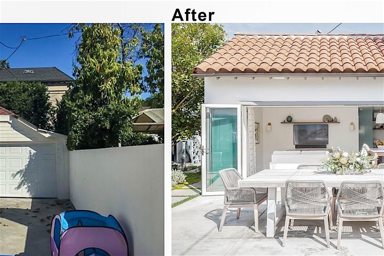 garage renovation turns into ADU office and guest room