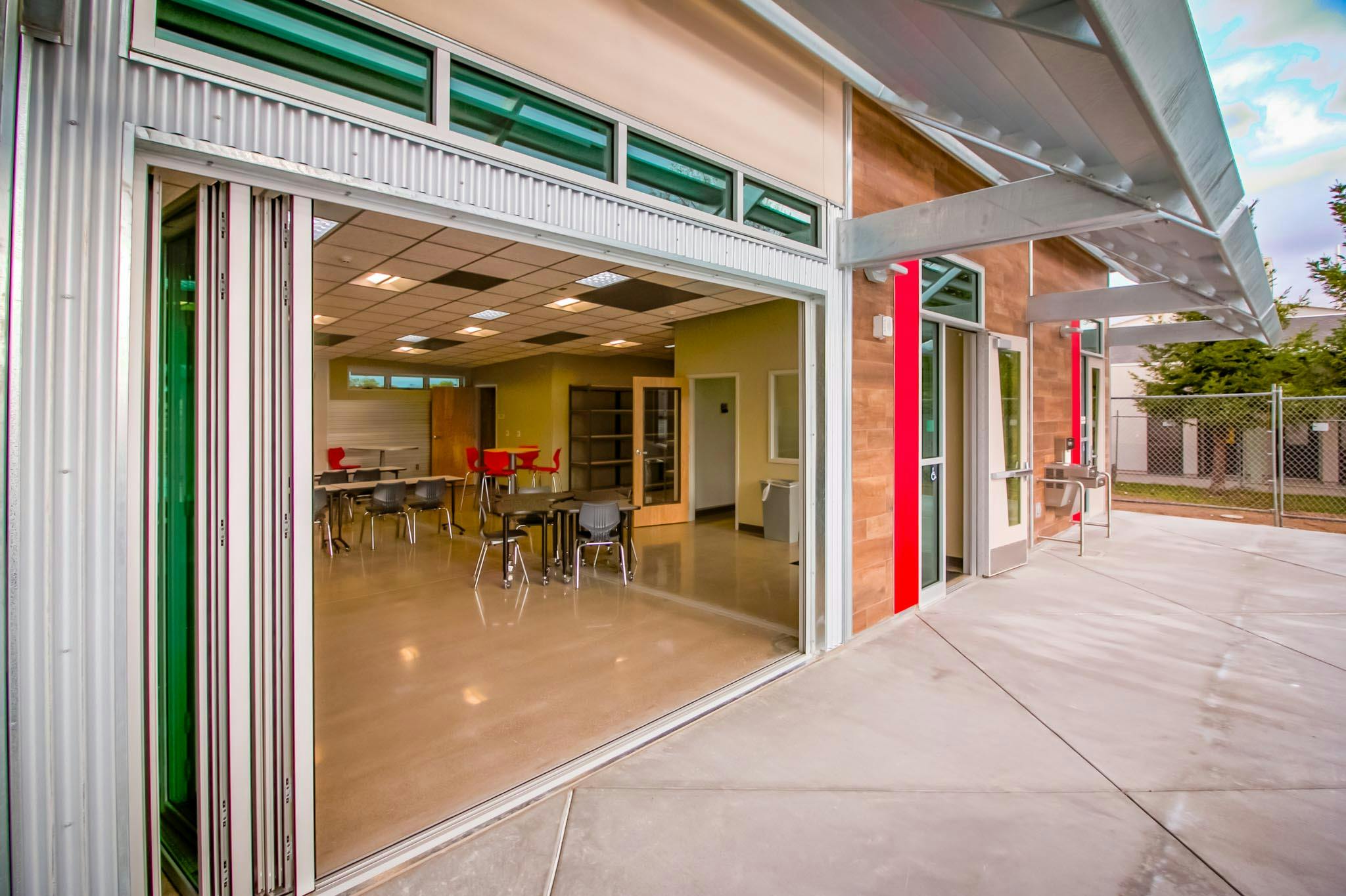 STEM classroom design exterior and interior glass walls
