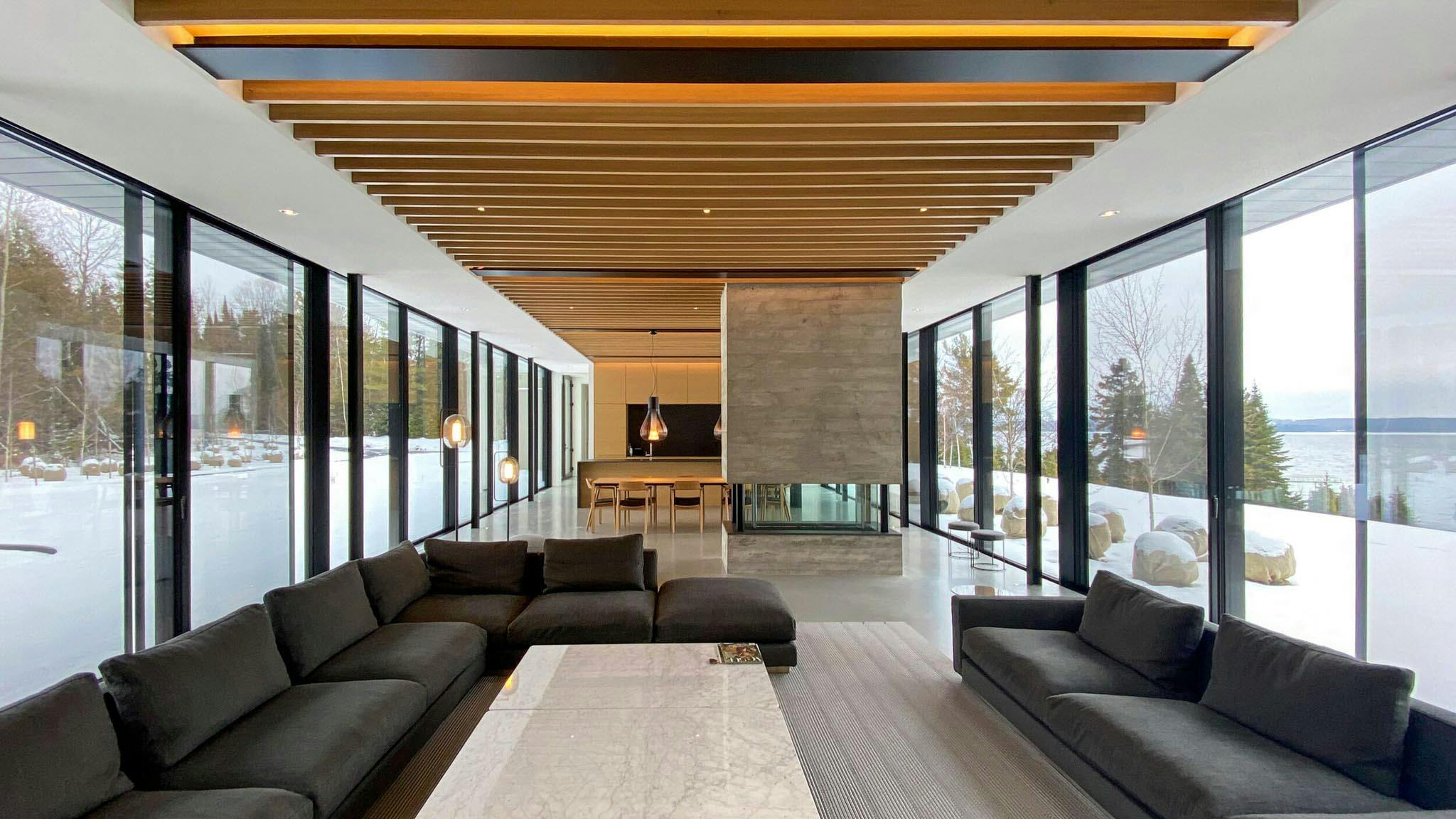 cero by NanaWall minimal sliding glass walls in winter getaway