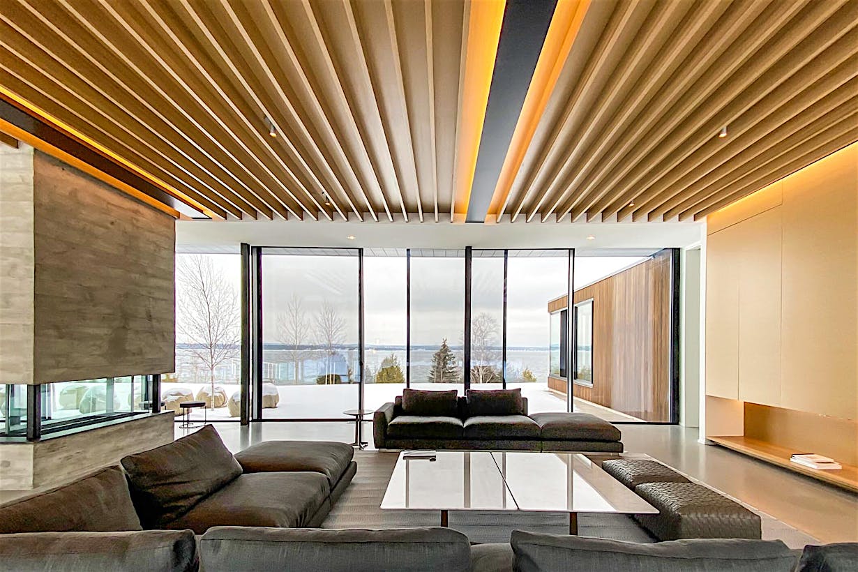 design inspiration winter getaway with minimal sliding glass walls