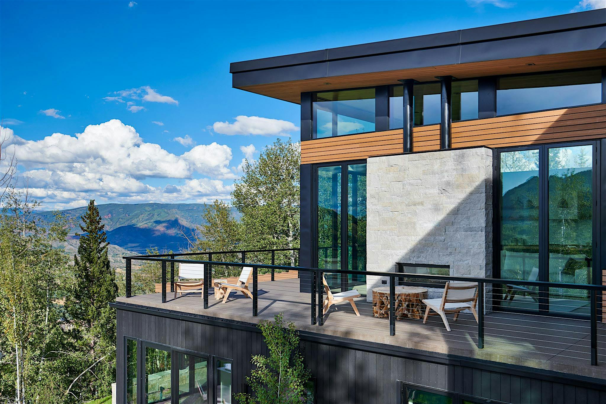weather performing operable glass walls in the mountains