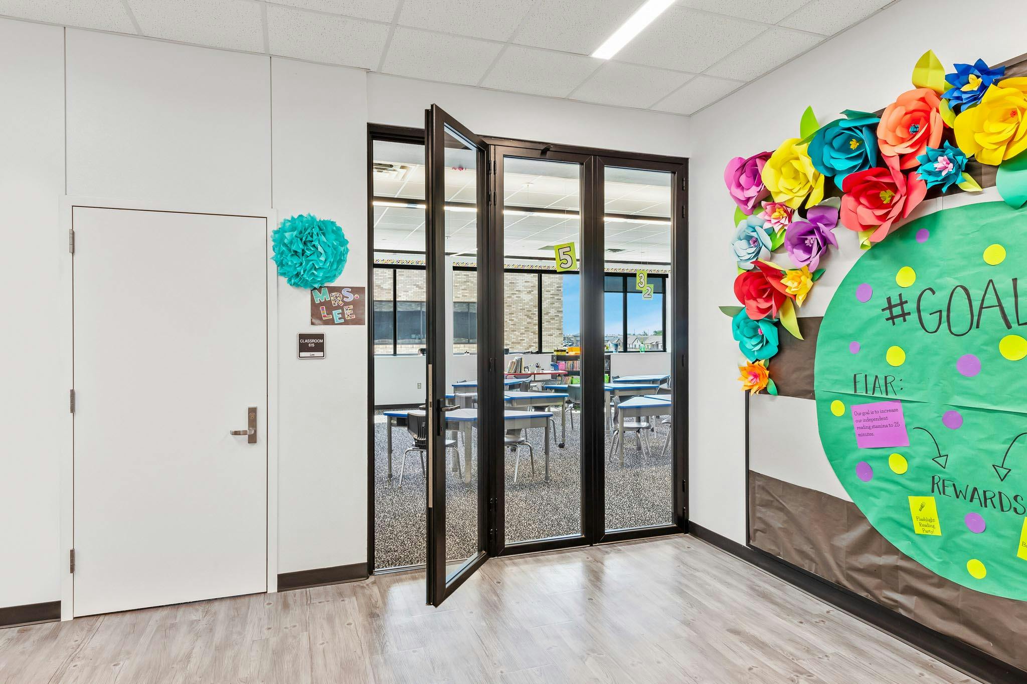 folding glass walls in learning hubs