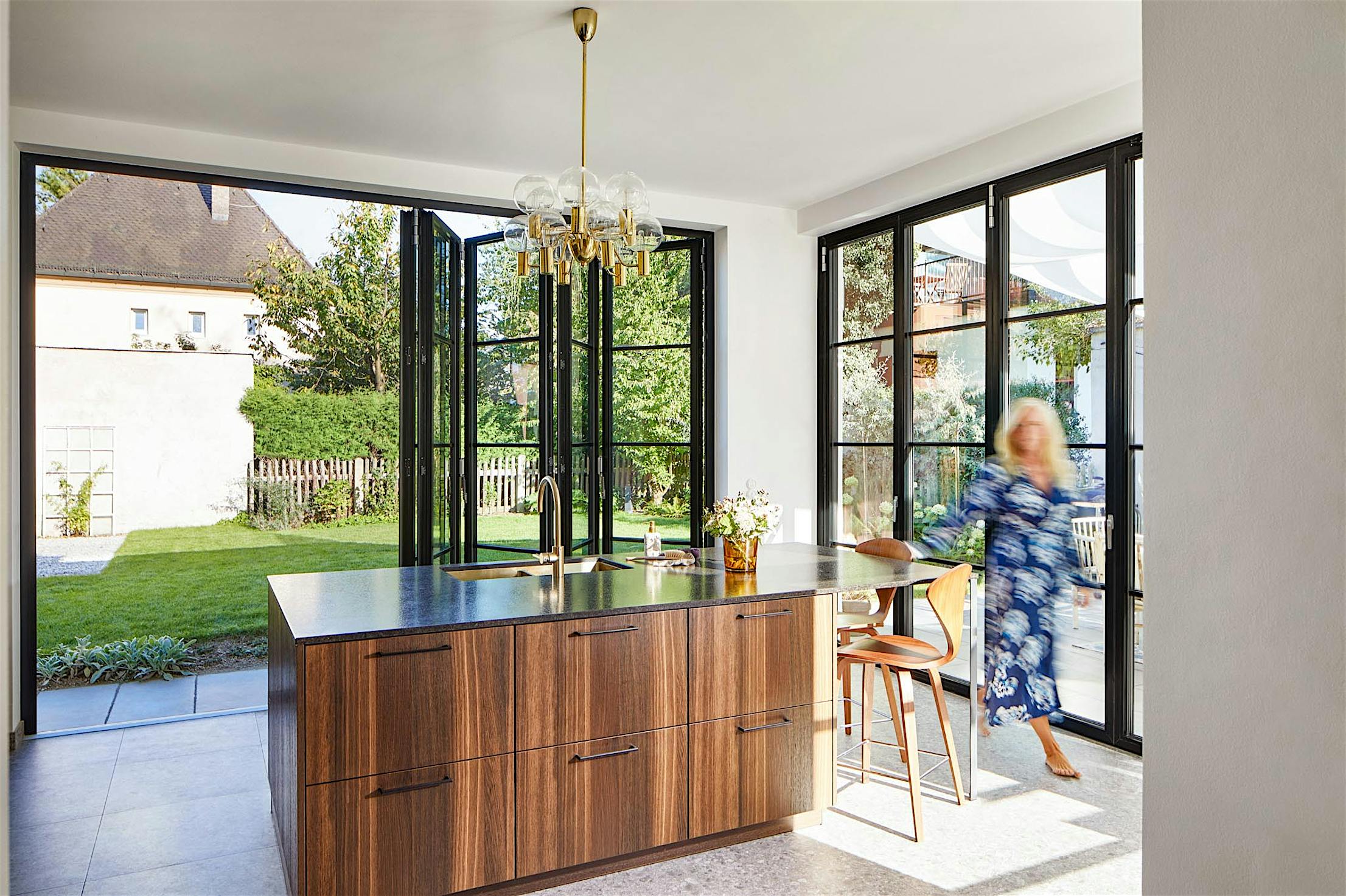 divided lites in exterior moving glass walls