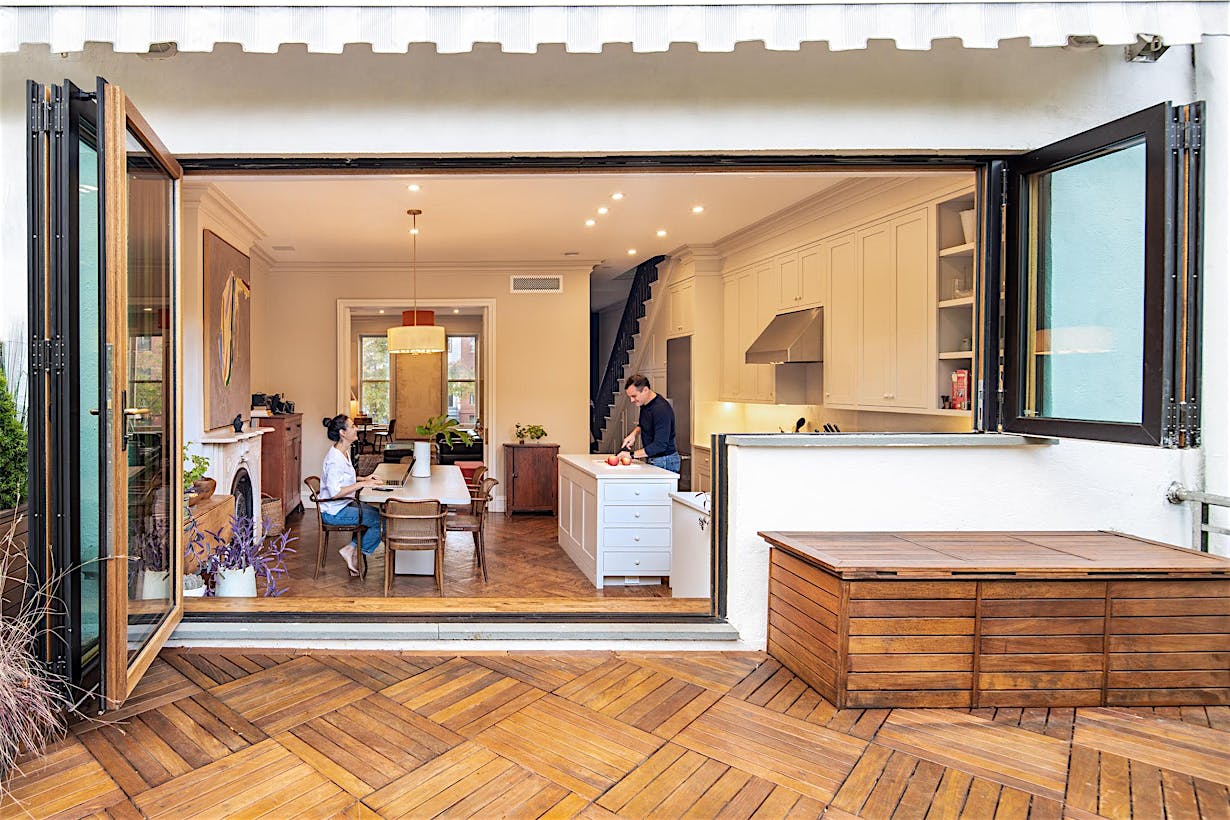 NanaWall Kitchen Transition folding door system for outdoor living space