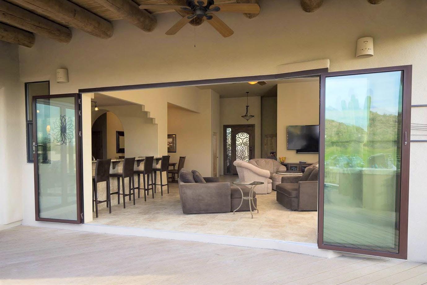 FoldFlat technology for folding patio doors