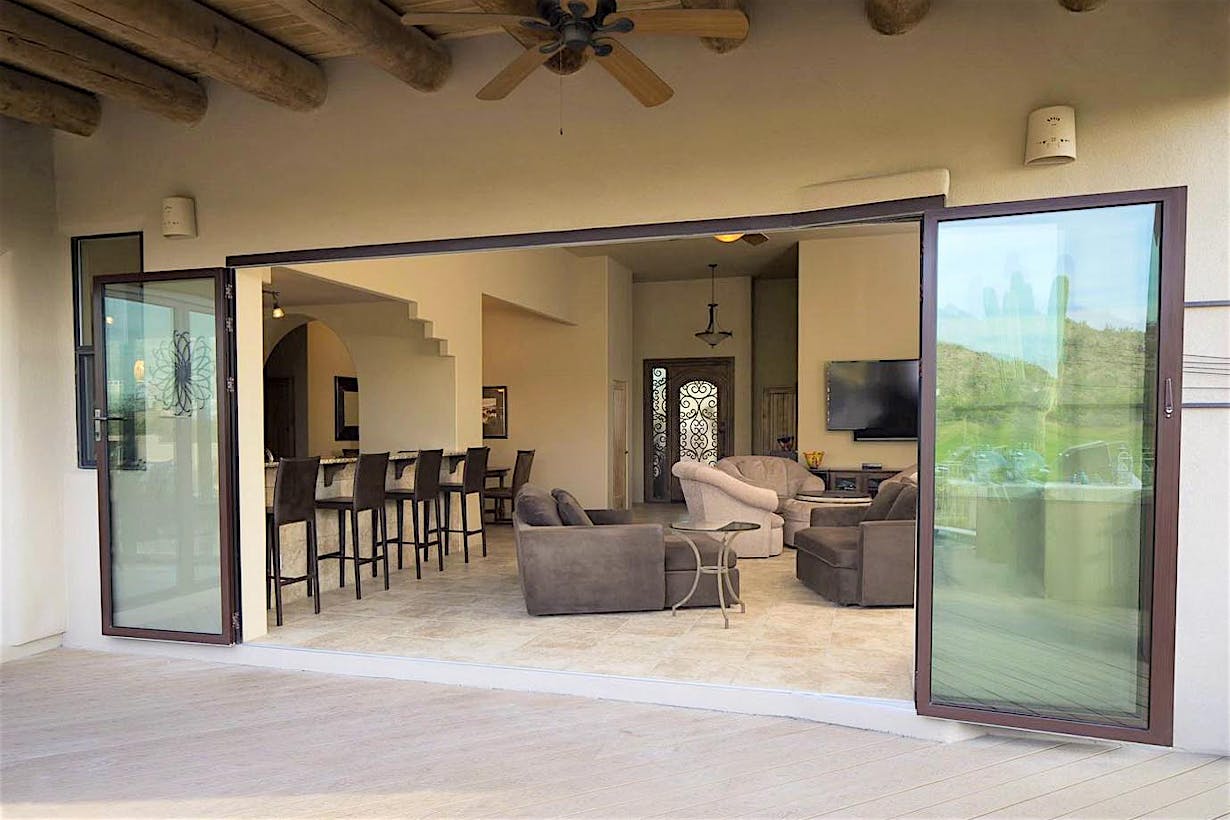 FoldFlat technology for folding patio doors