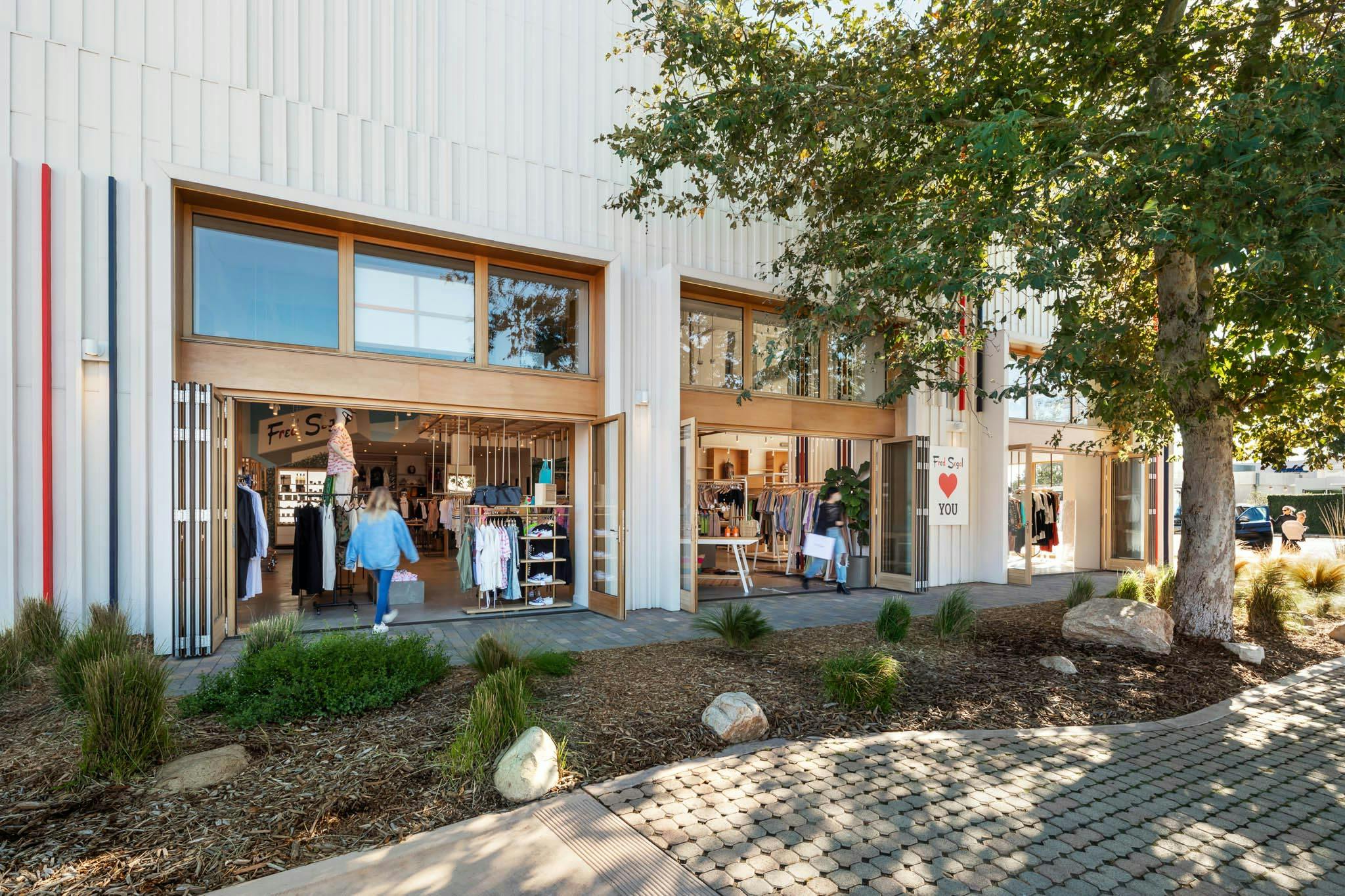 wood framed glass walls moveable glass storefront