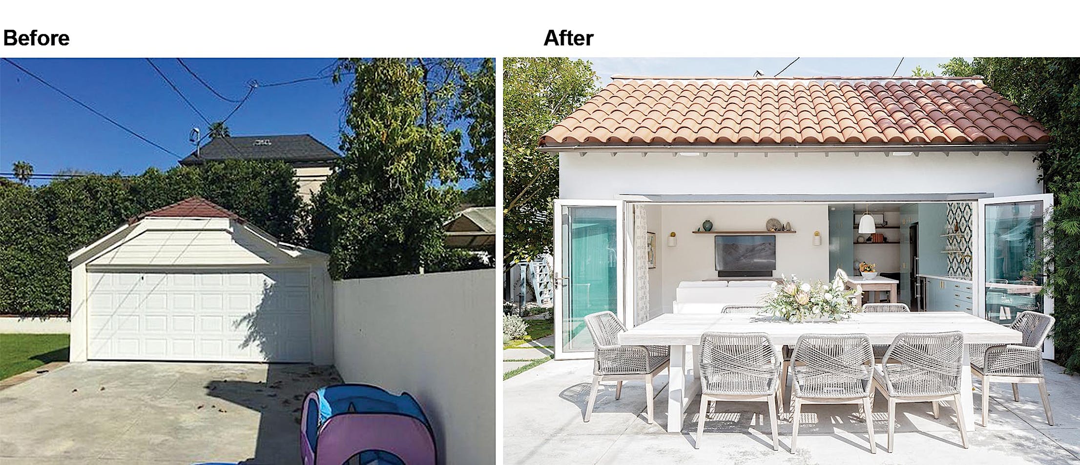 ADU renovation with folding patio doors
