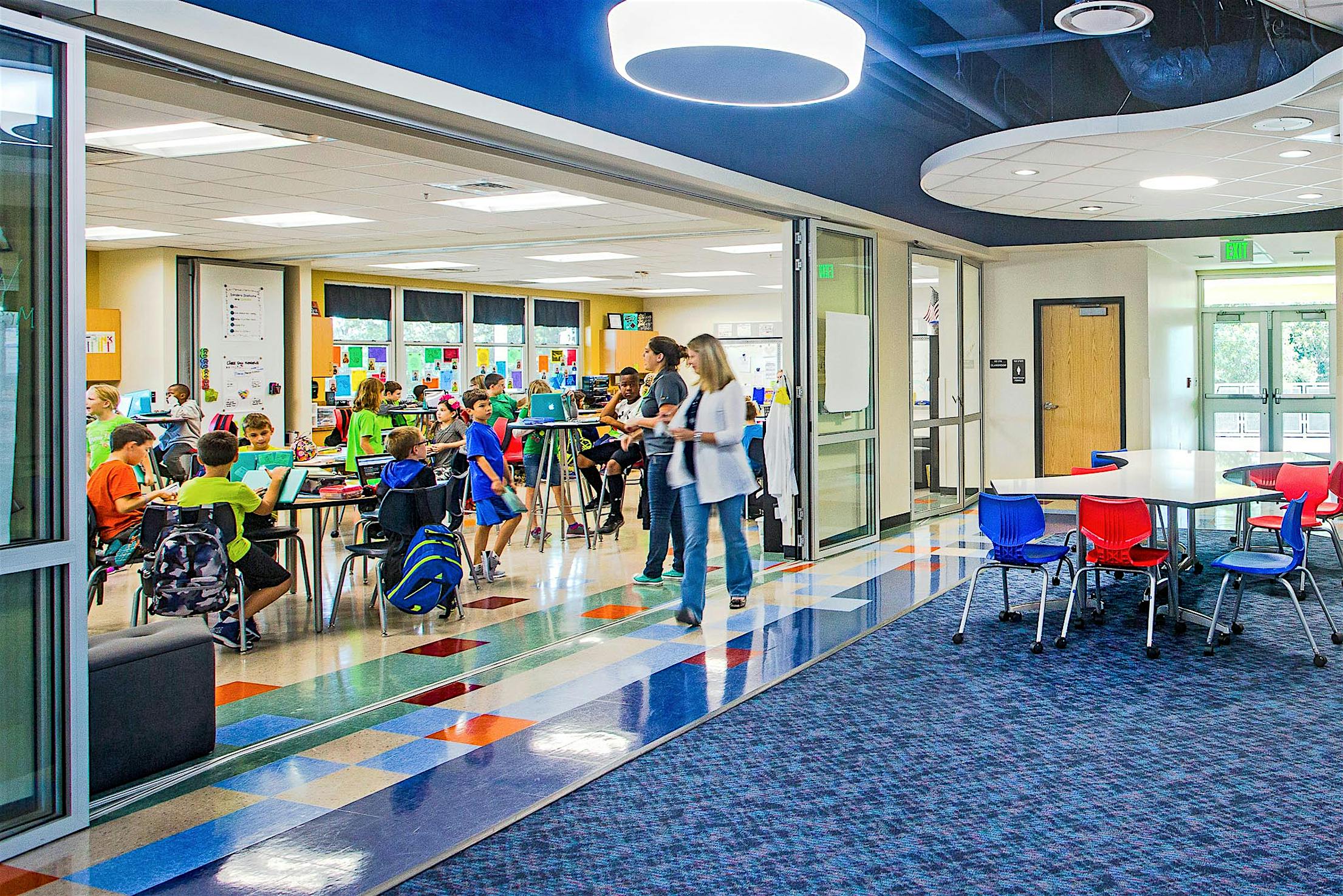 commercial folding glass doors in schools