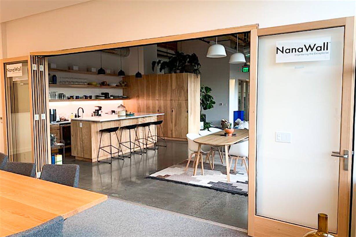 wood framed interior folding glass doors