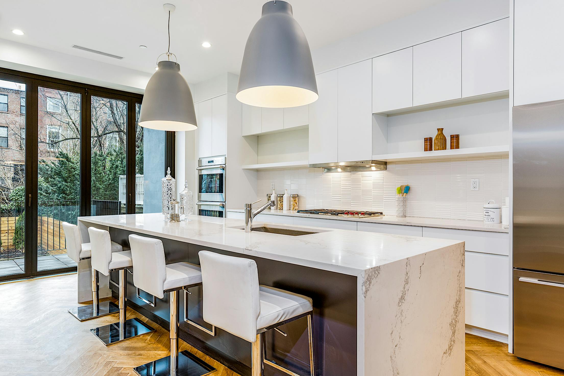 daylight through accordion glass doors