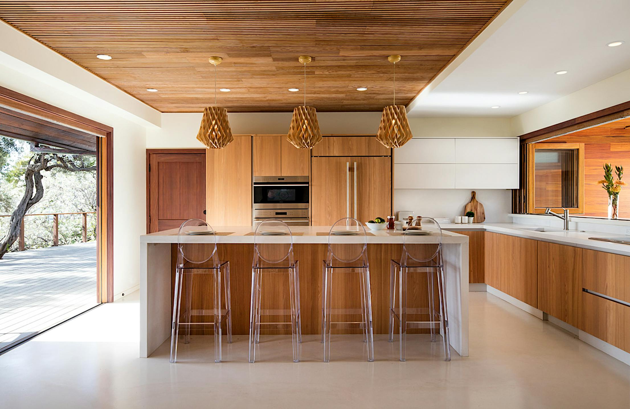 residential opening glass systems in wood