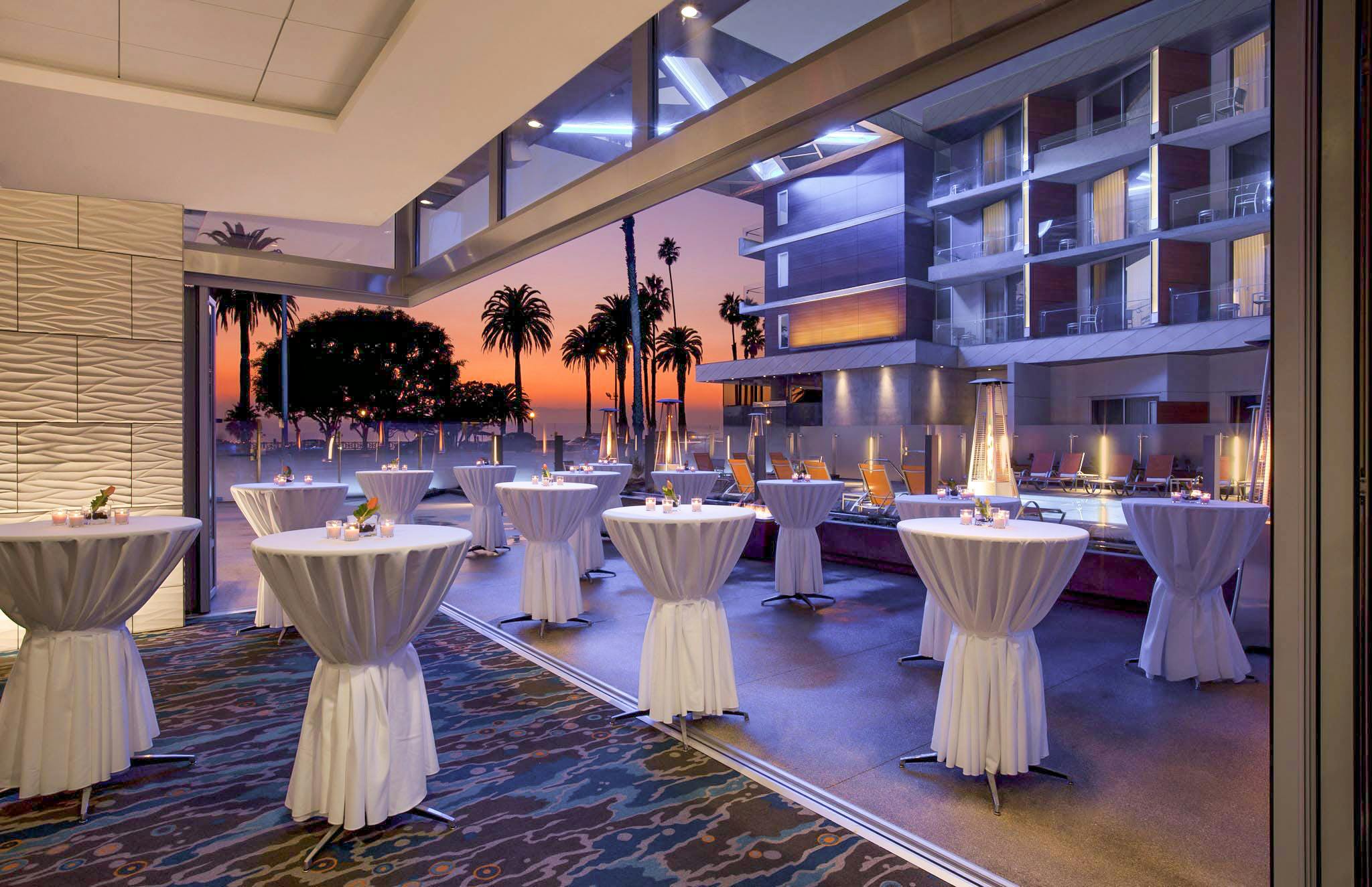 indoor outdoor event space with commercial glass walls