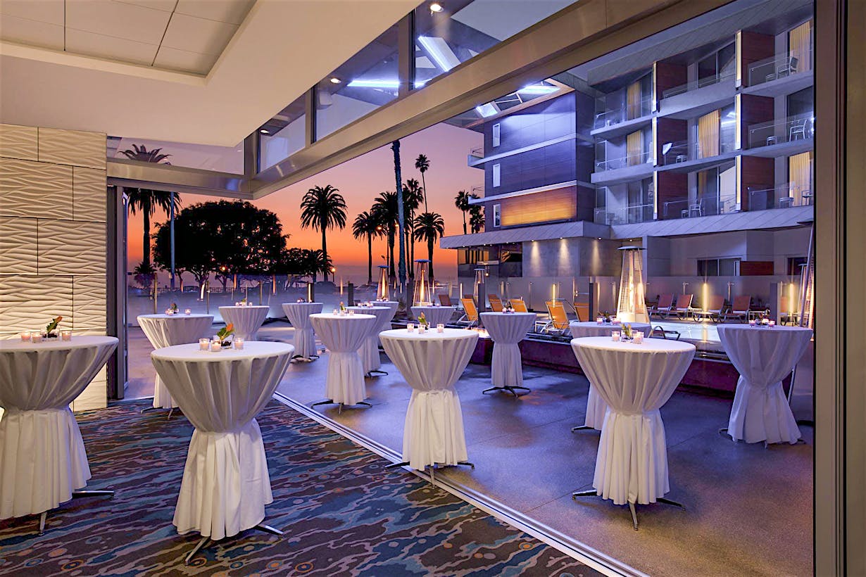indoor outdoor event space with commercial glass walls