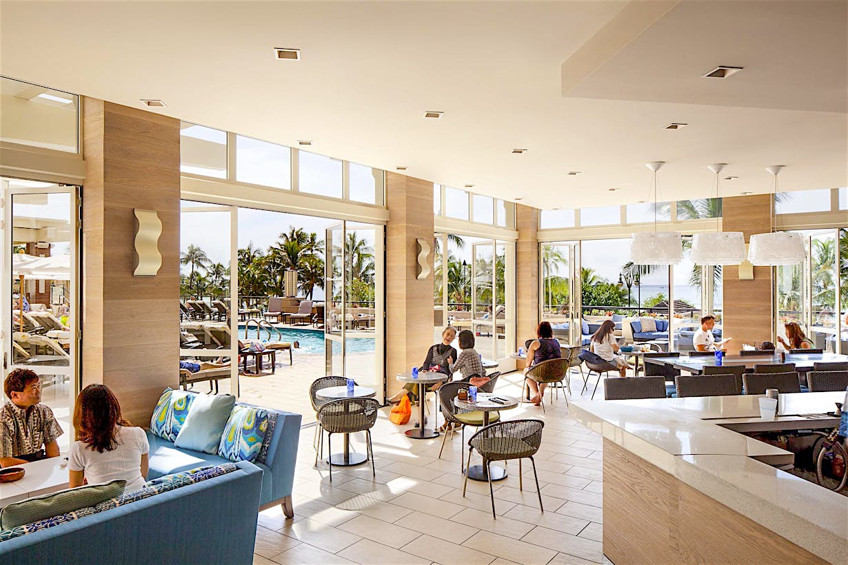 NanaWall moveable glass wall systems in a hotel dining room