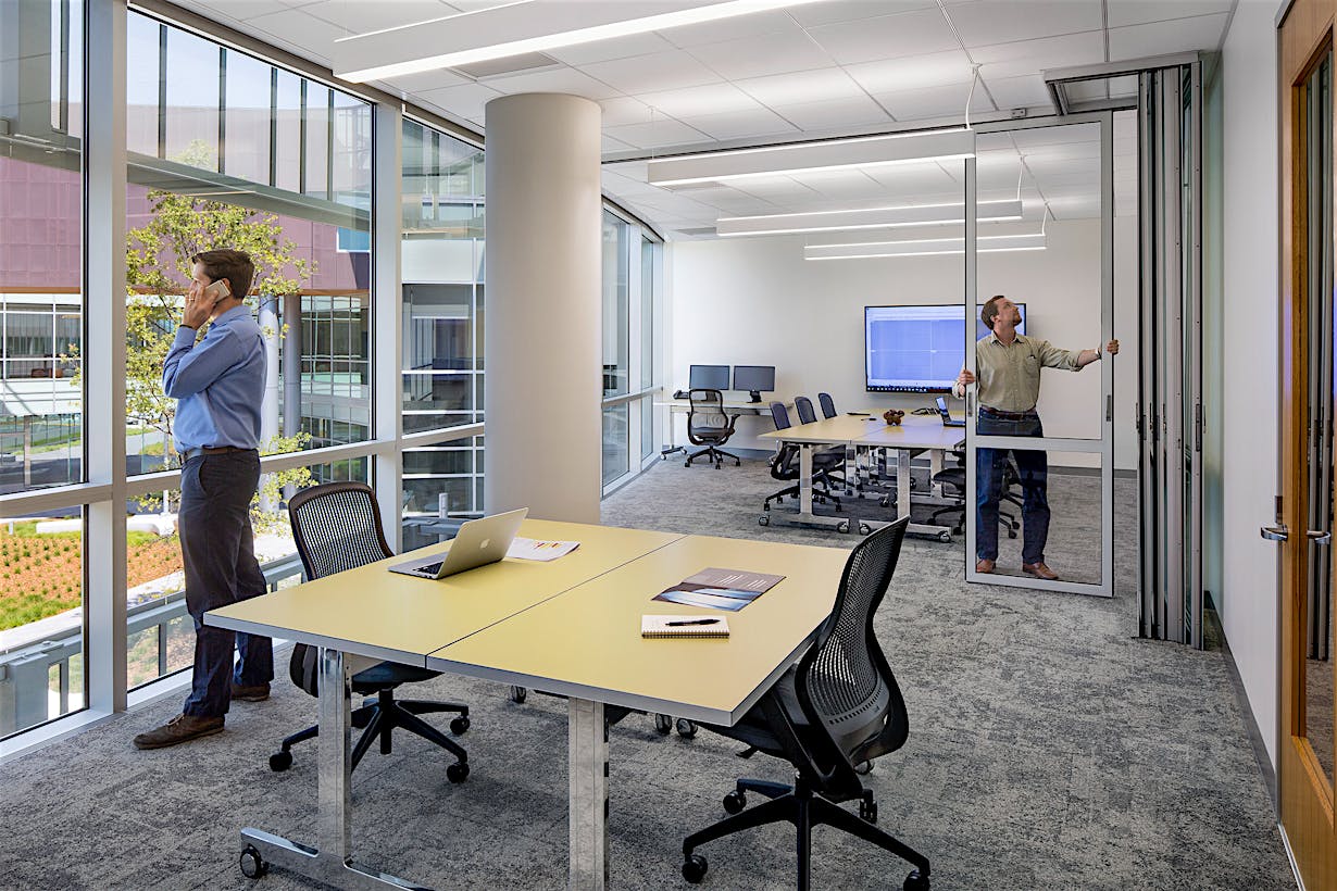 Operable Glass Partition Walls for Office Spaces