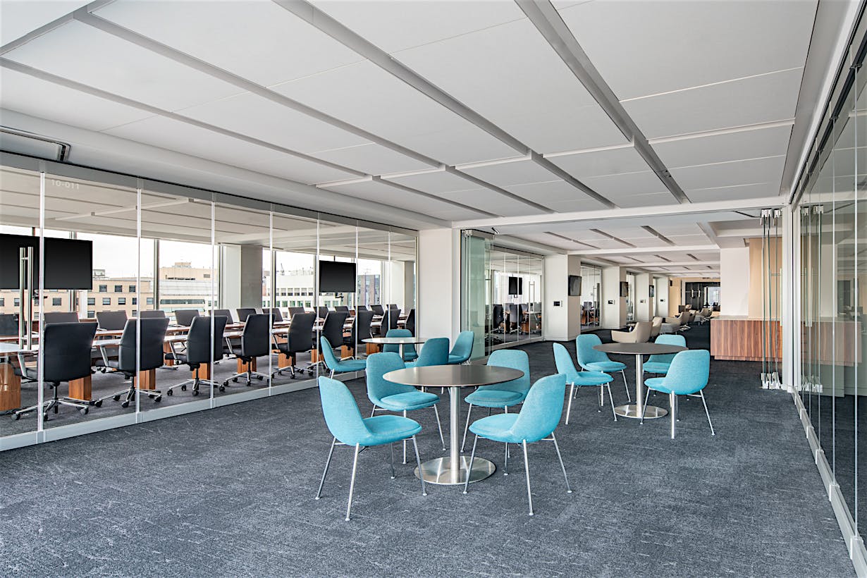 workplace health and wellness with operable interior glass walls