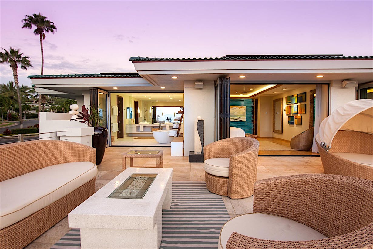 retractable glass walls in vacation rental