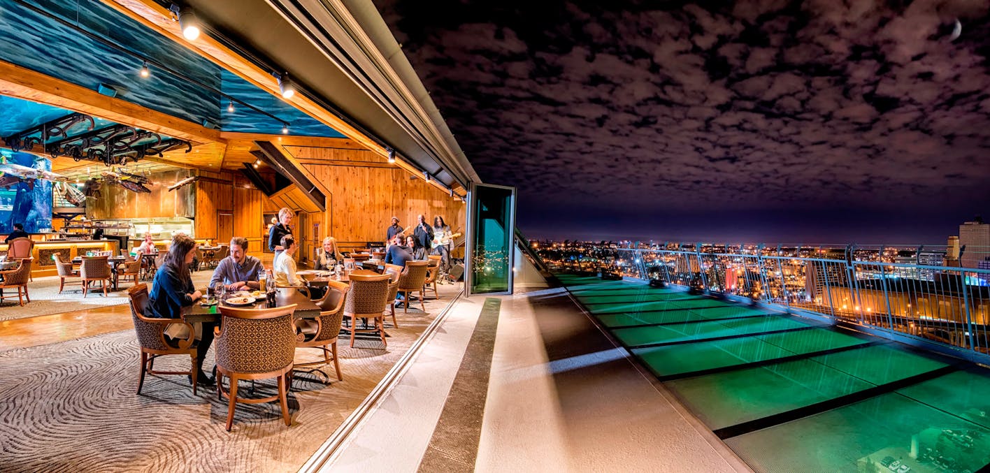 best rooftop bar with commercial folding glass walls