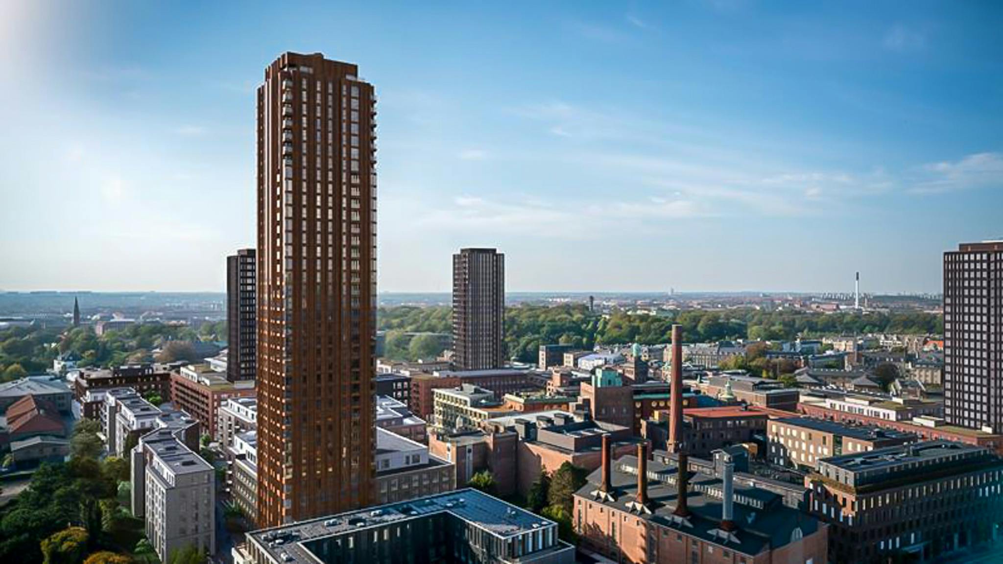 folding glass wall systems in high-rise building