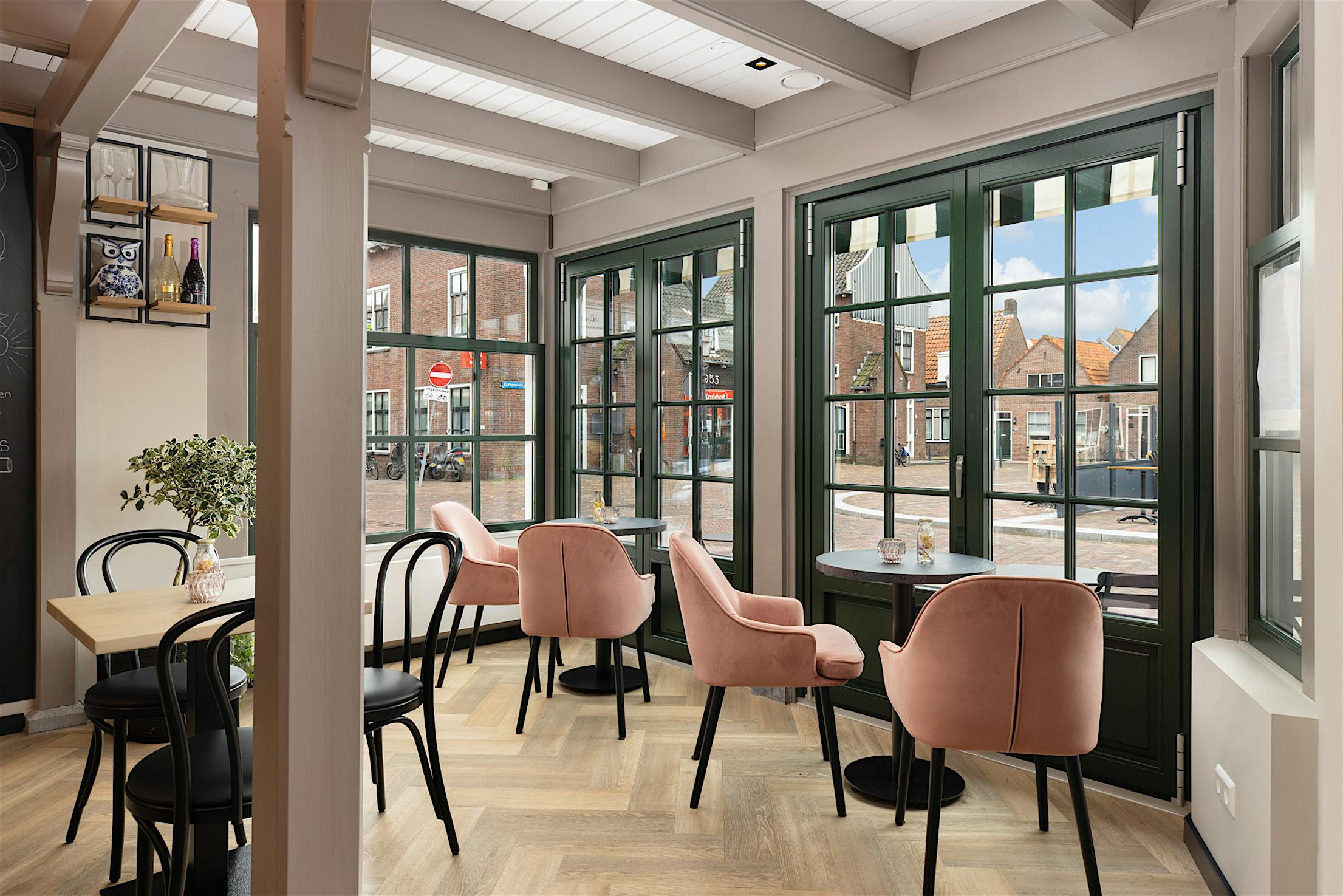 custom wood framed folding glass walls