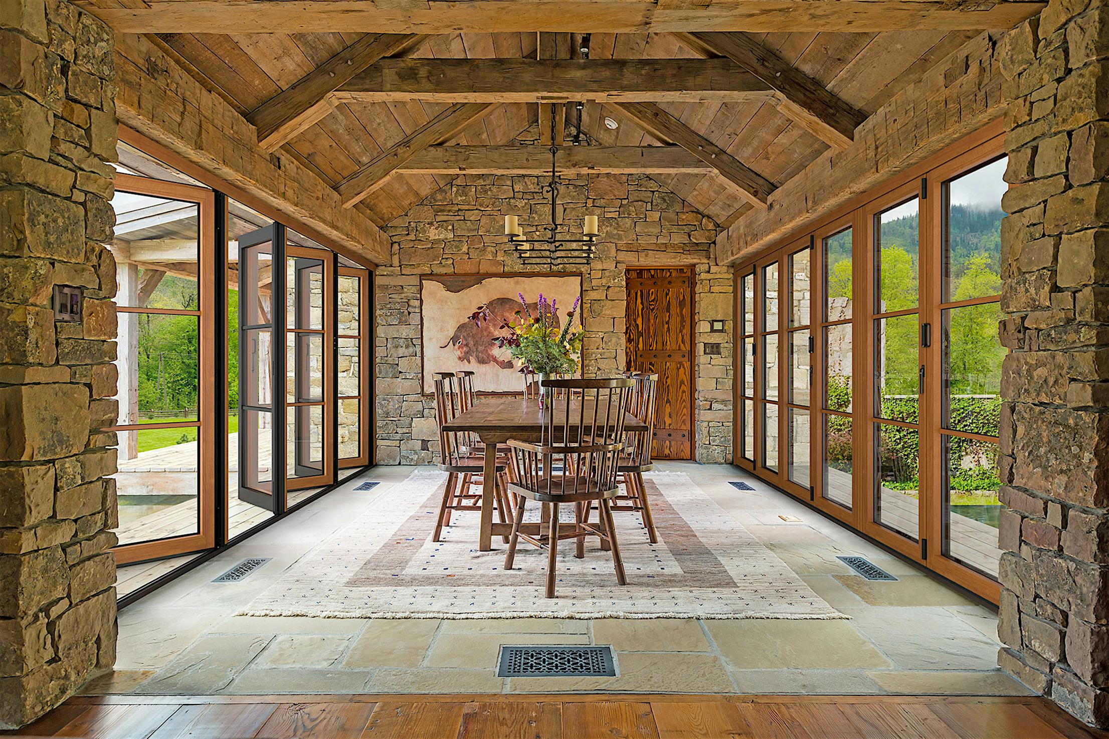aluminum clad moveable glass doors