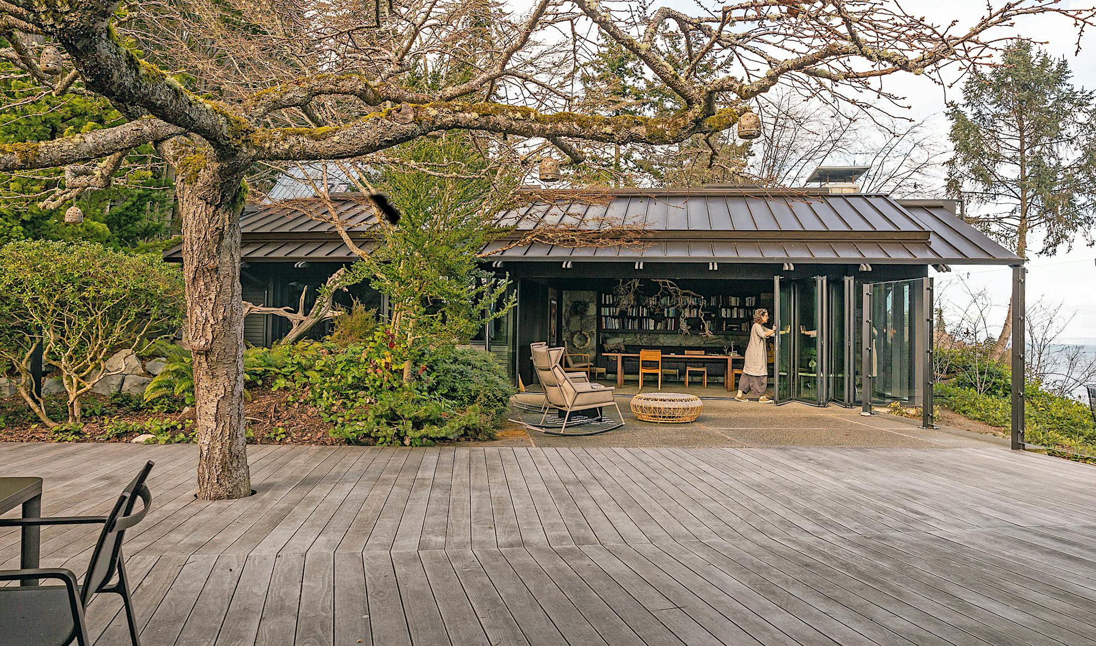 bifold glass walls in sustainable home