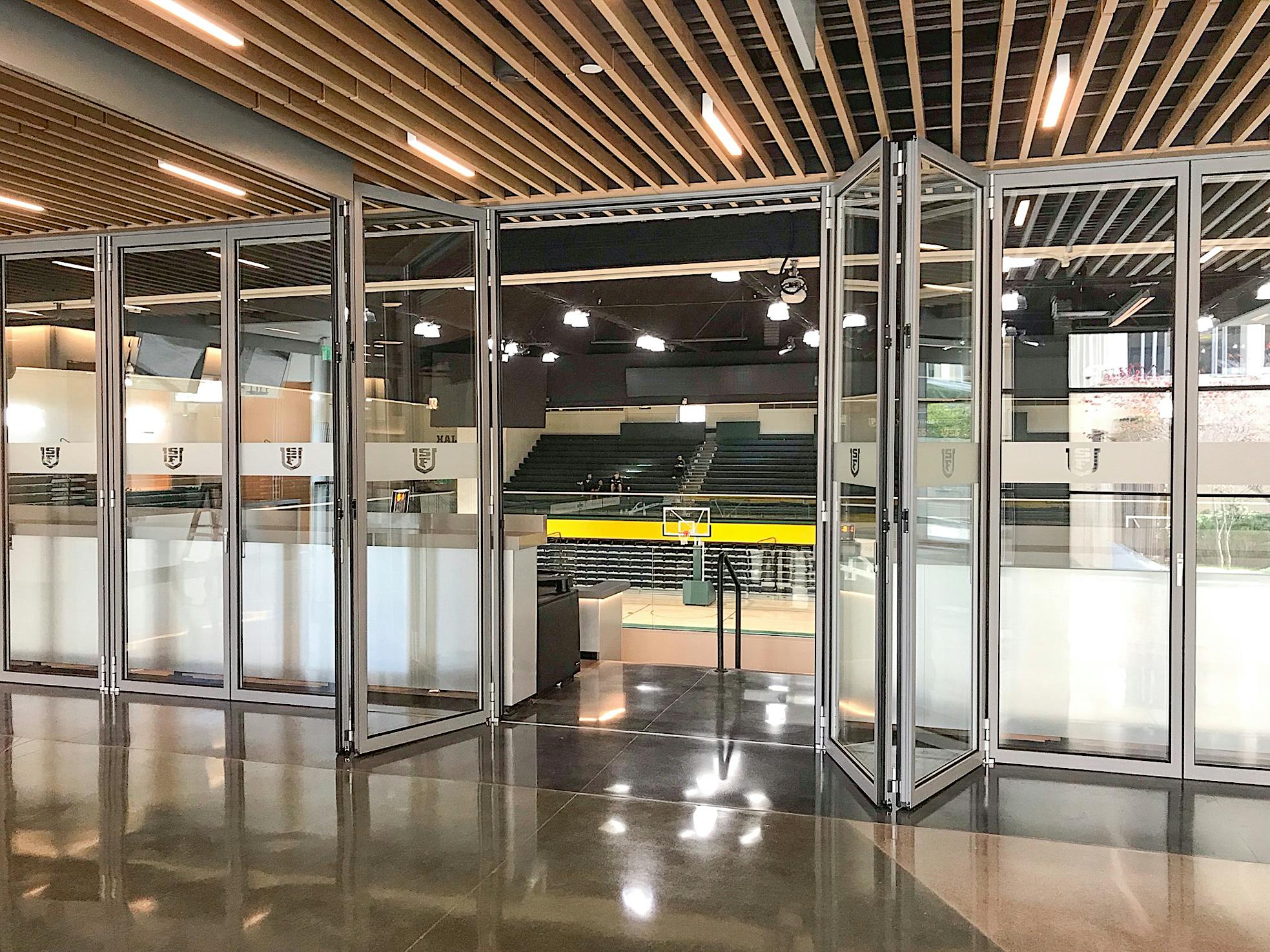USF Dons Sobrato Center acoustic glass wall