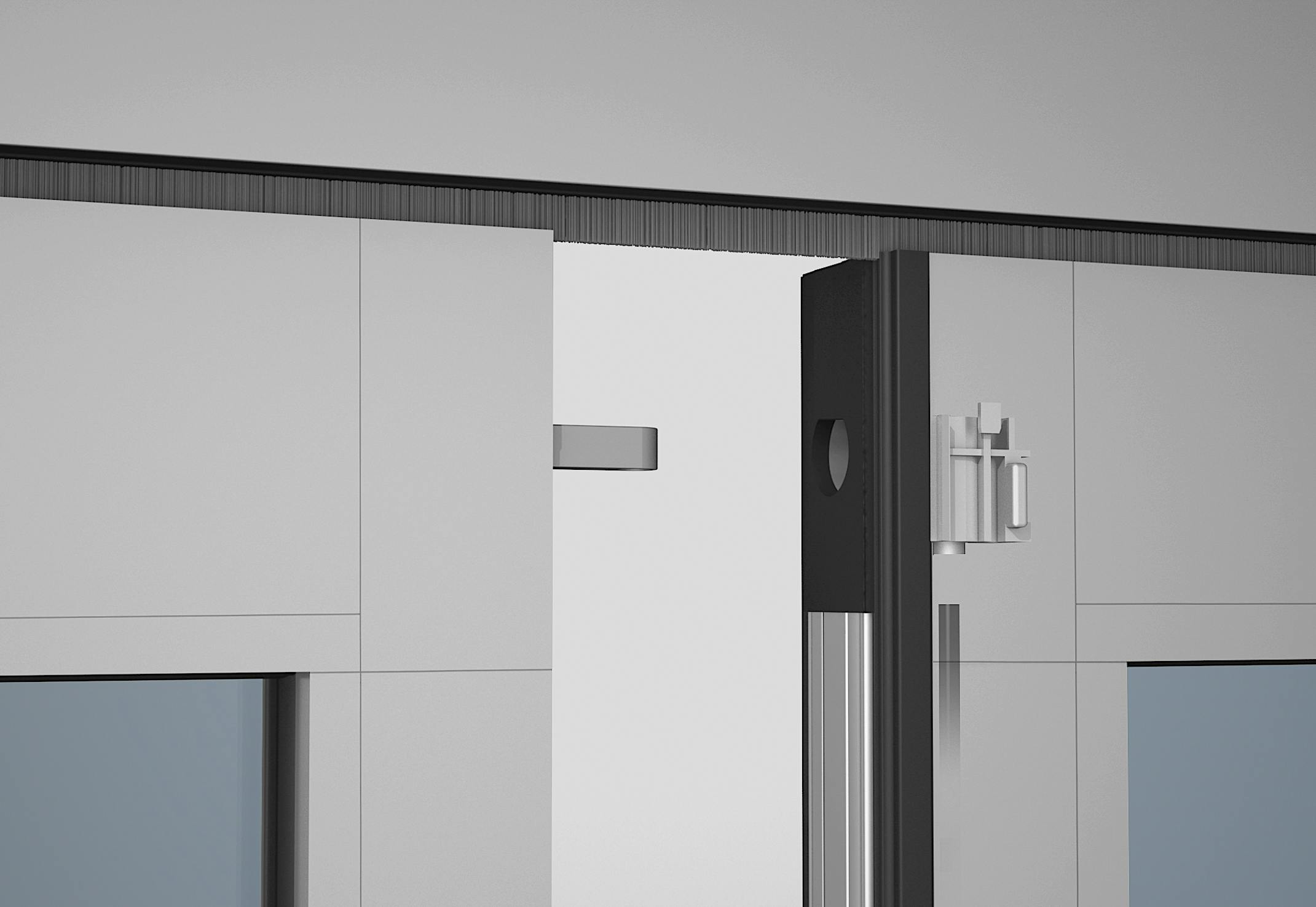 NanaWall HSW60 stacking glass wall security interlock