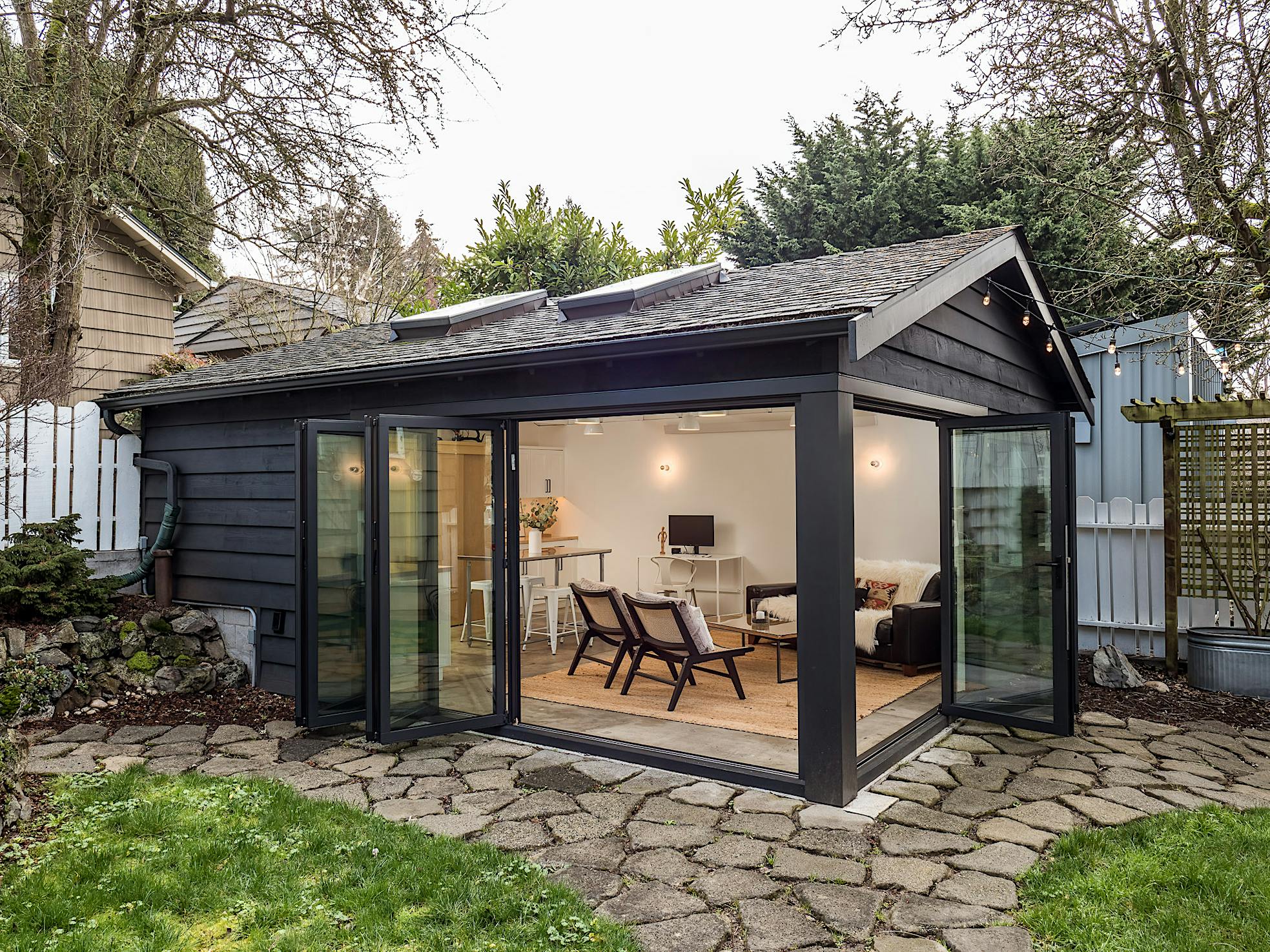 opening glass walls in ADU