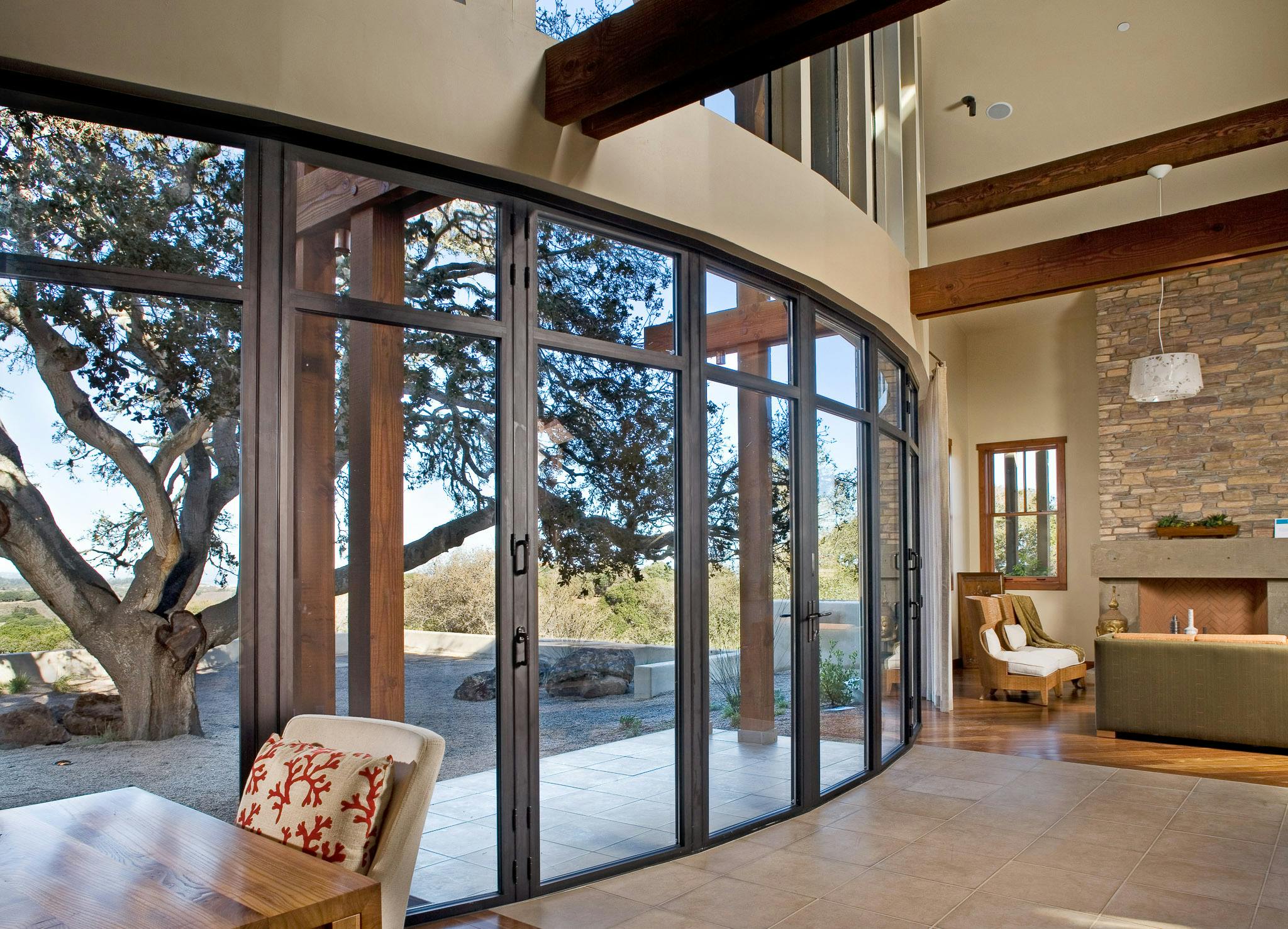 curved residential glass walls