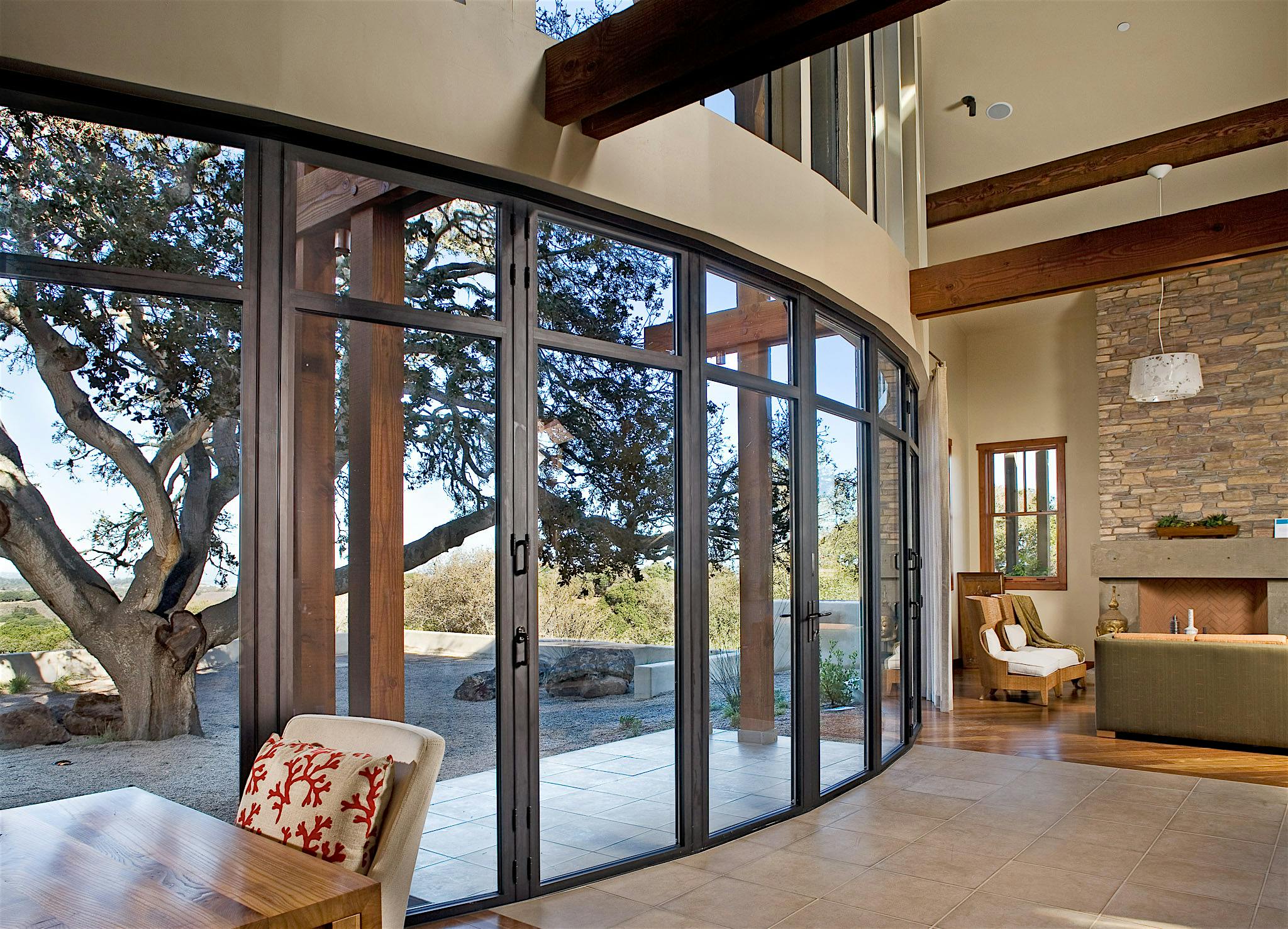 curved residential glass walls
