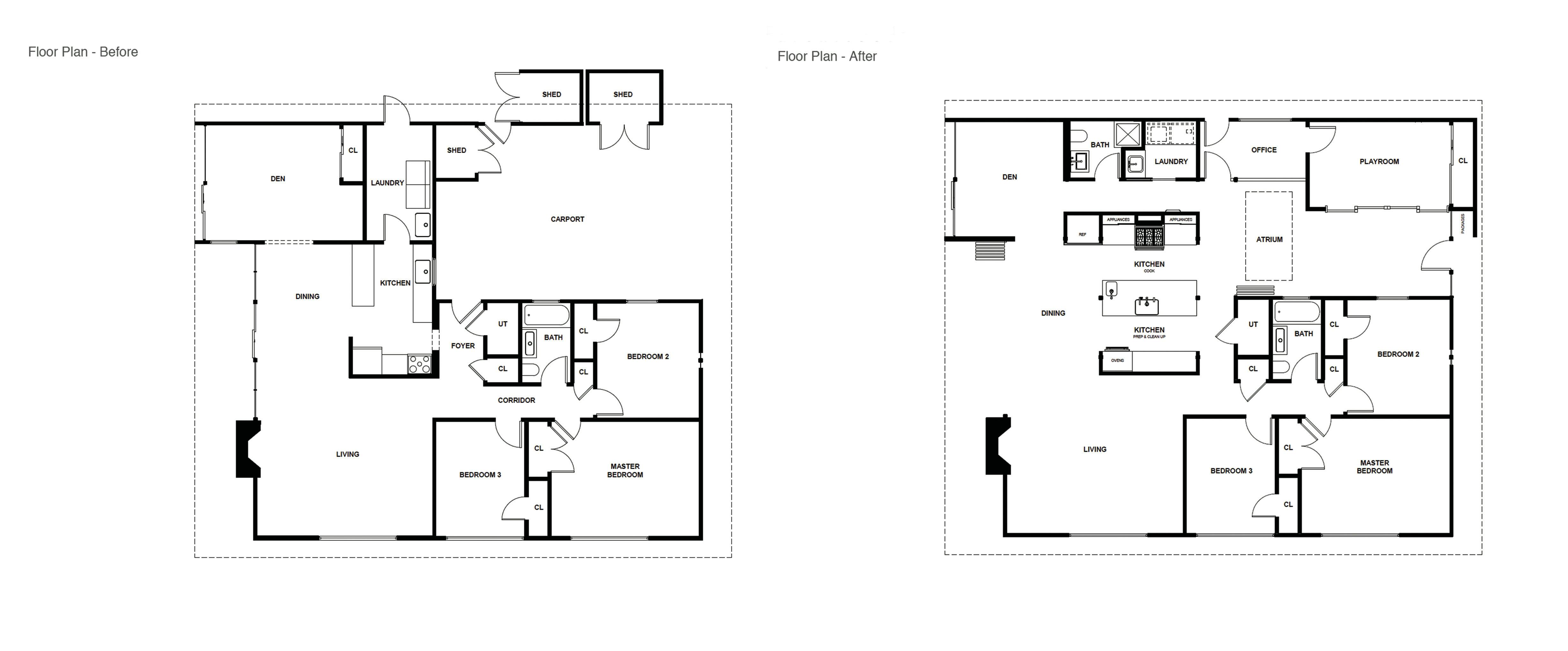 Eichler homes floorplan with NanaWall folding door