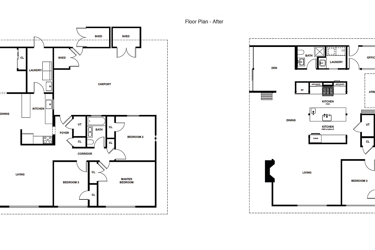 Eichler homes floorplan with NanaWall folding door