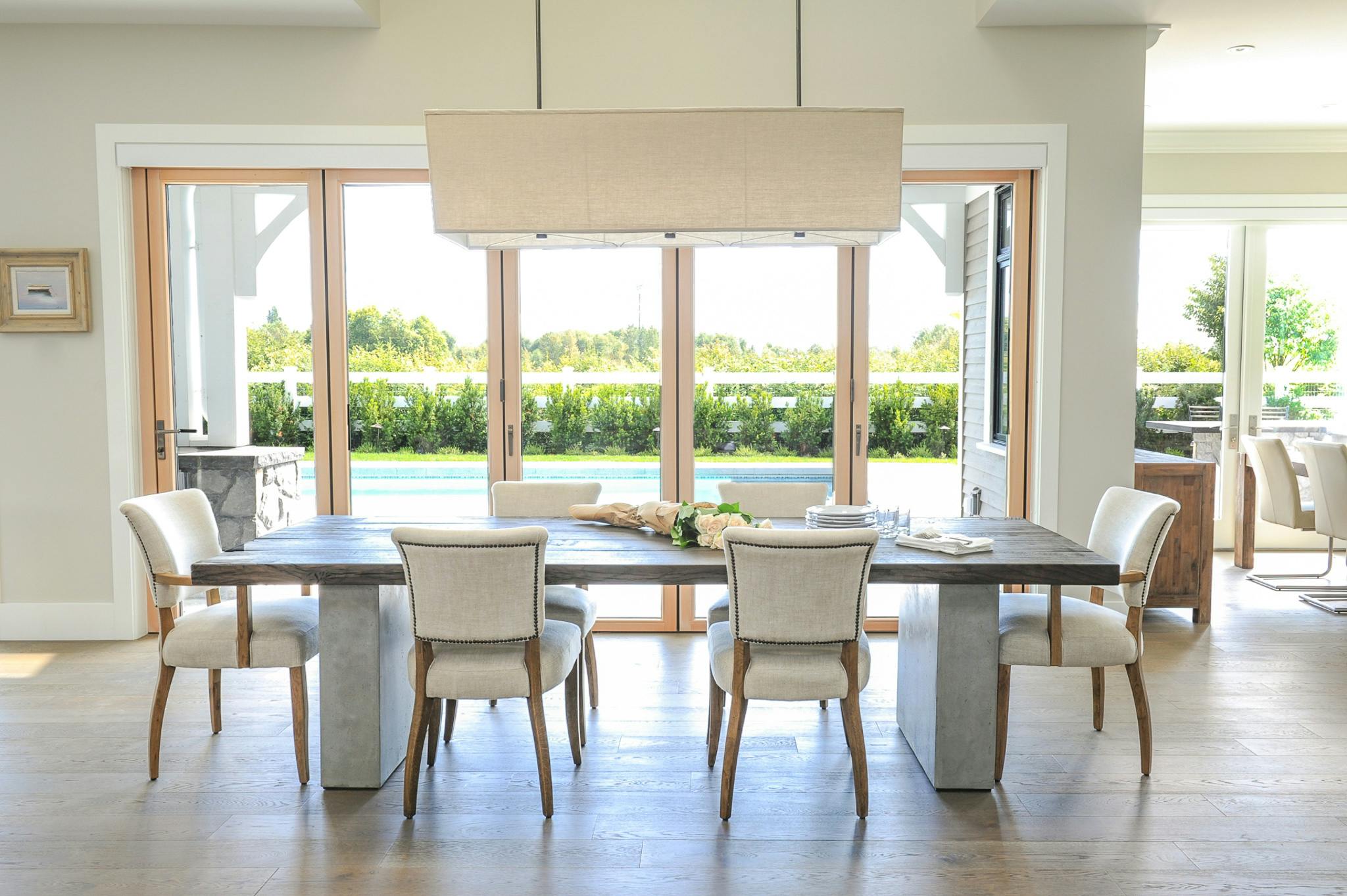 wood framed folding glass patio doors