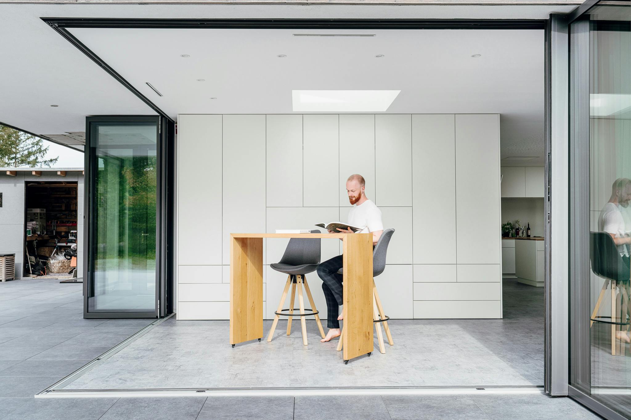 home office design with NanaWall open corner folding systems