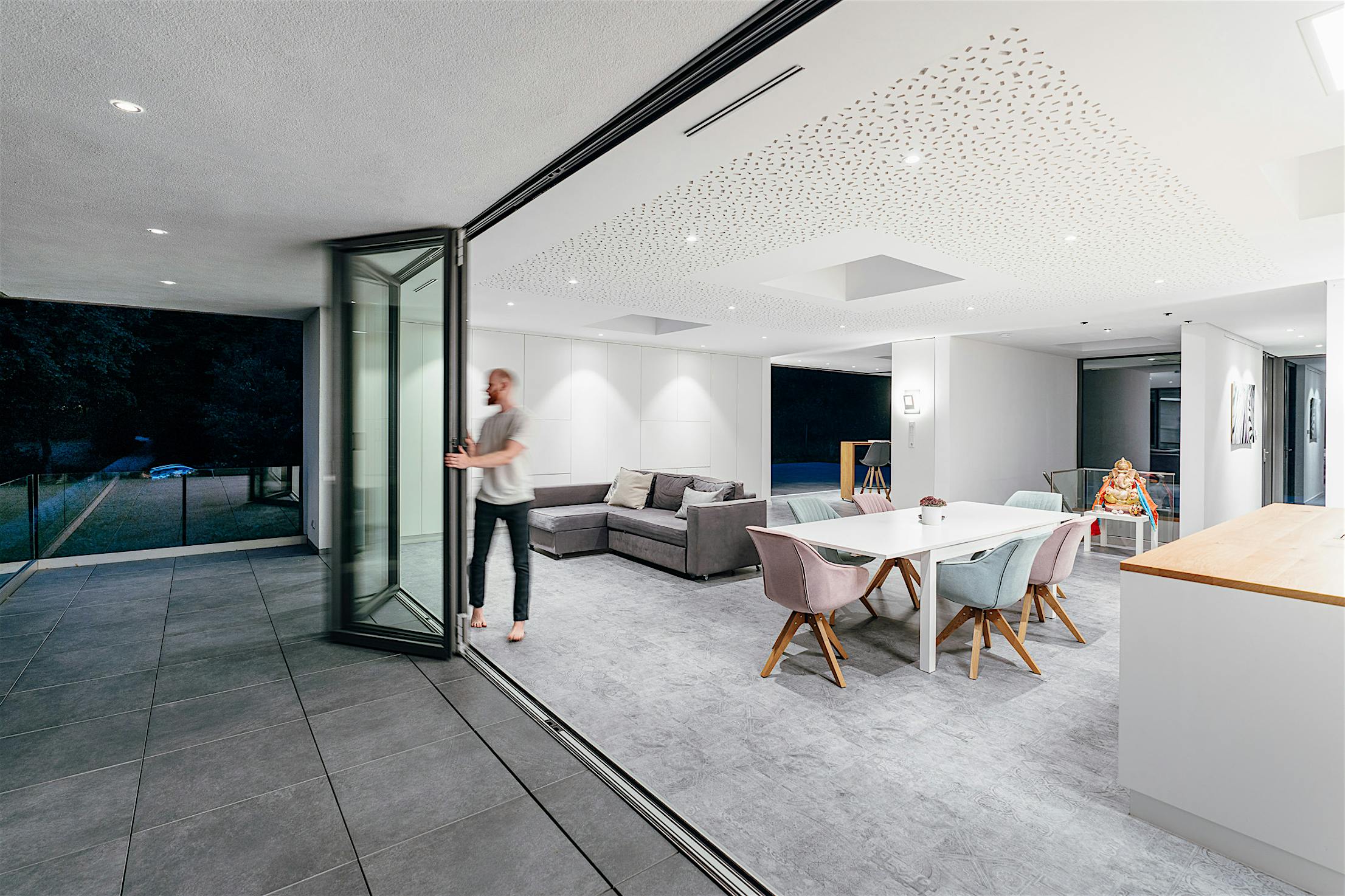 folding glass wall systems with easy operation