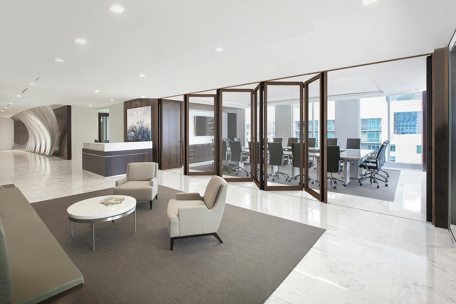 wood framed acoustical glass wall system